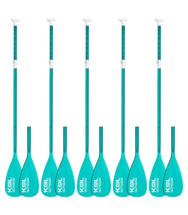 Pack 5 Pagaies SUP + Pagaie Kayak 2-en-1 Aluminium Réglables Mangue