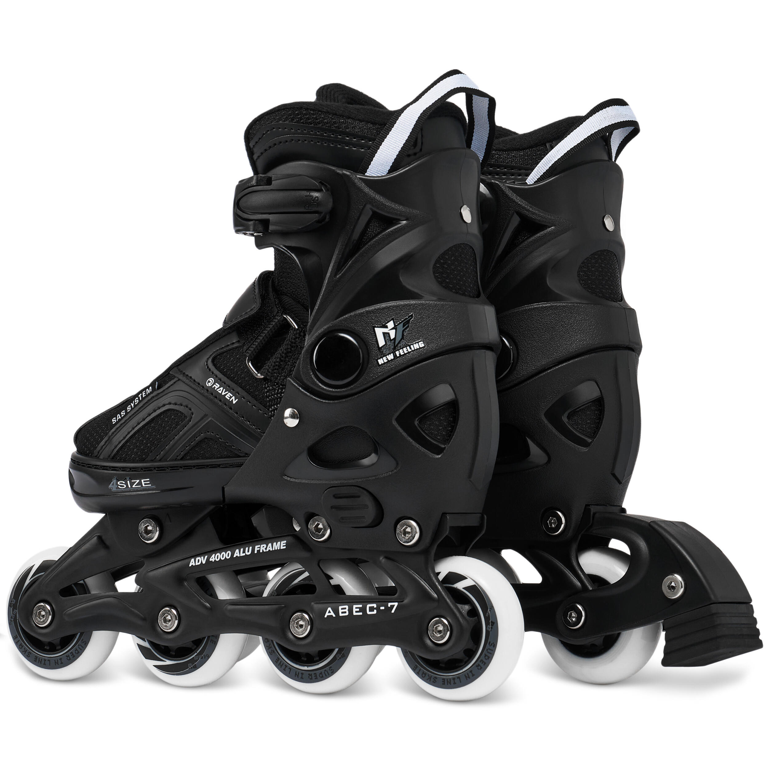 Pattini a rotelle regolabili 2in1 Pulse Nero 3/6