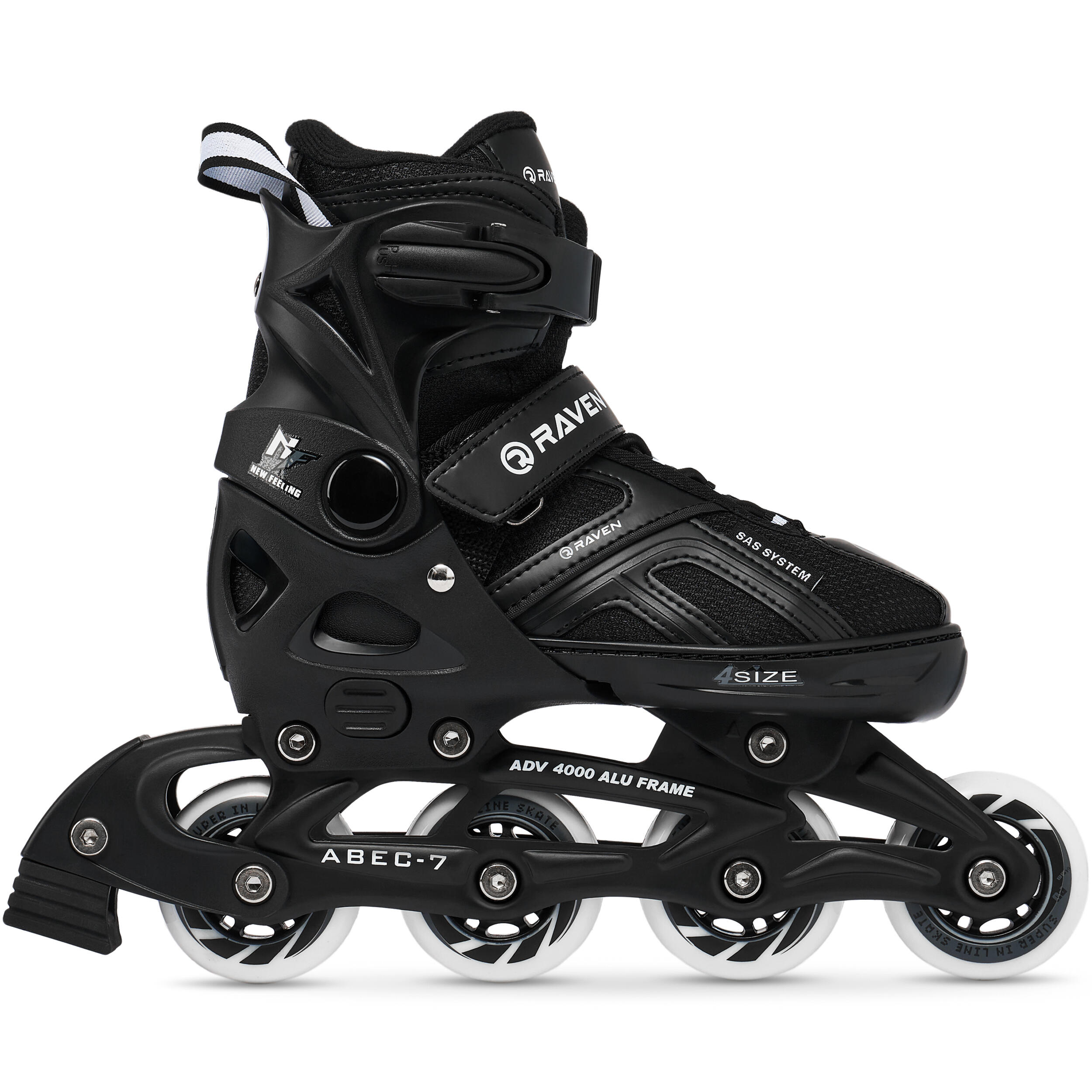Pattini a rotelle regolabili 2in1 Pulse Nero 4/6