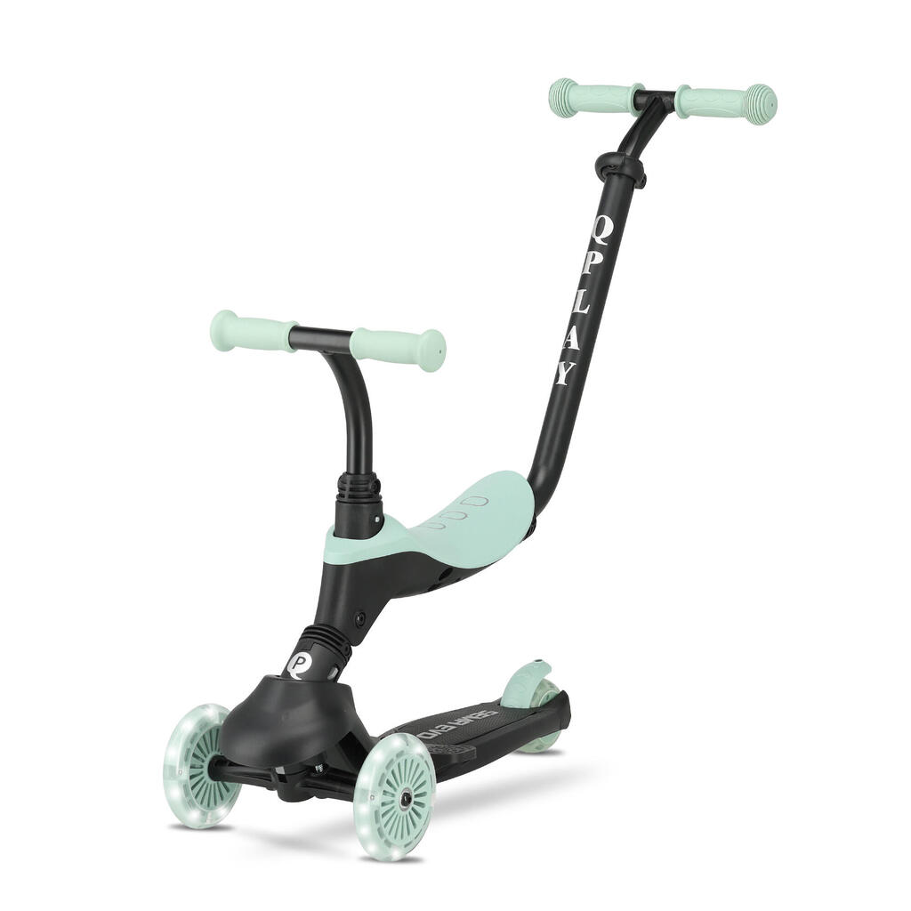 Qplay Sema Evo Kids Scooter - 6-in-1 Scooter - LED Wheels - Green