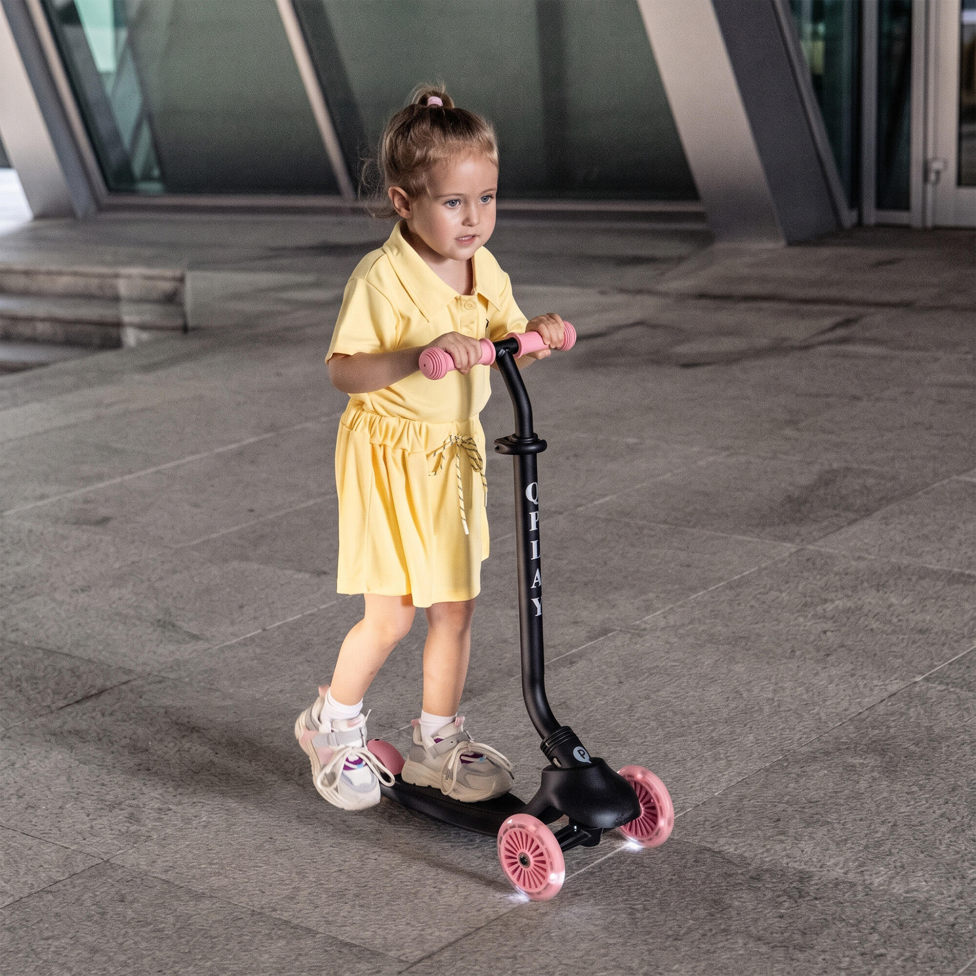 Trottinette Enfant Qplay Sema Evo - Trottinette 6-en-1 - Roues LED - Rose 9/10