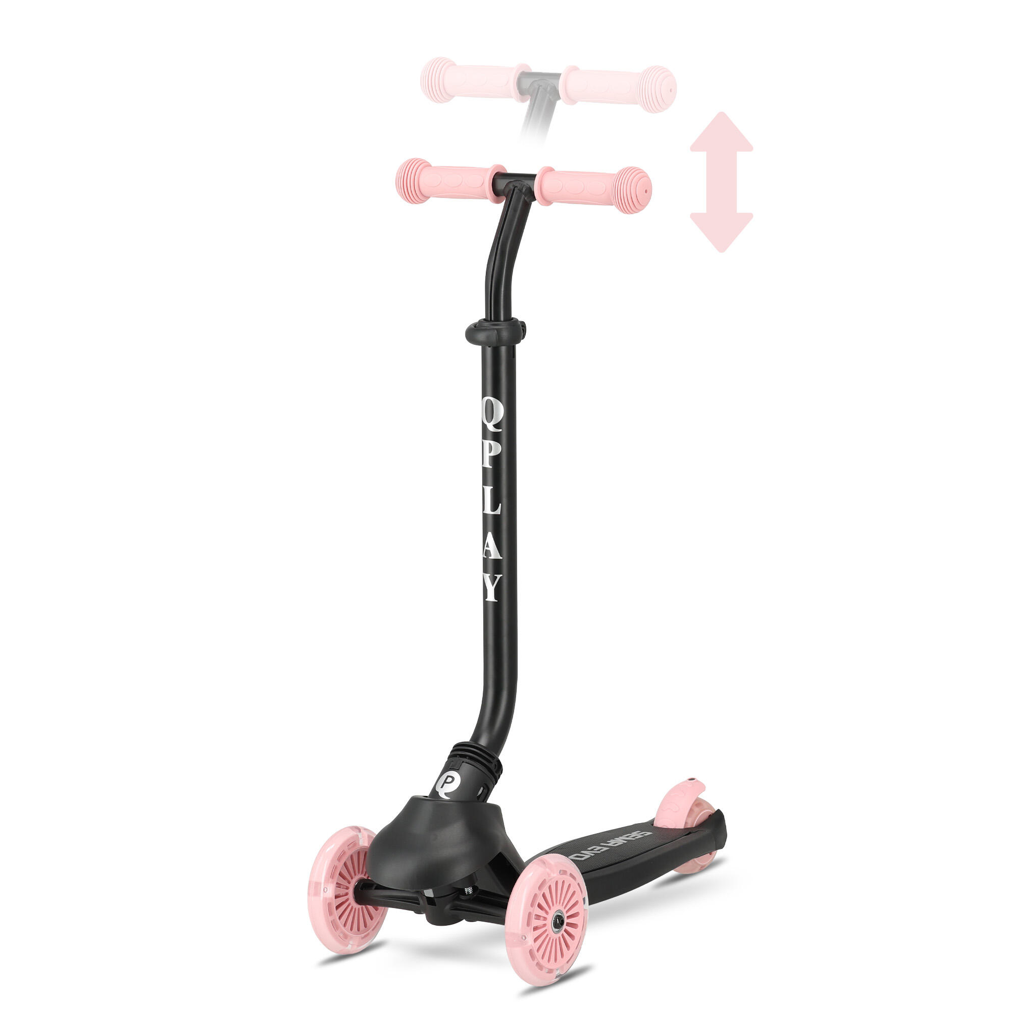 Trottinette Enfant Qplay Sema Evo - Trottinette 6-en-1 - Roues LED - Rose 5/10