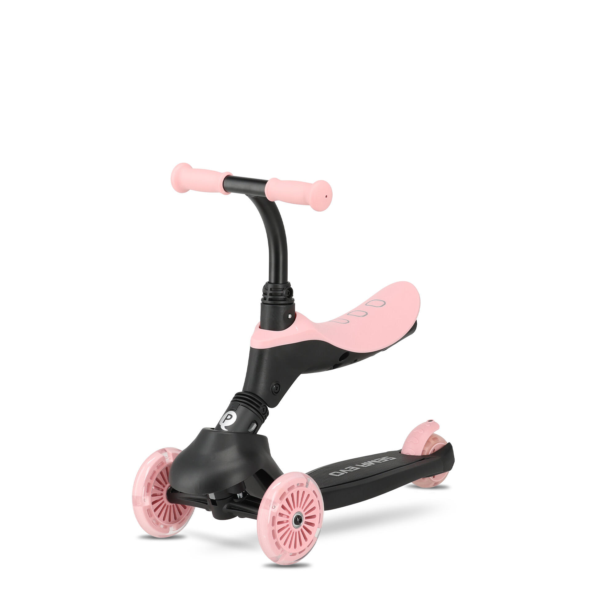 Trottinette Enfant Qplay Sema Evo - Trottinette 6-en-1 - Roues LED - Rose 3/10
