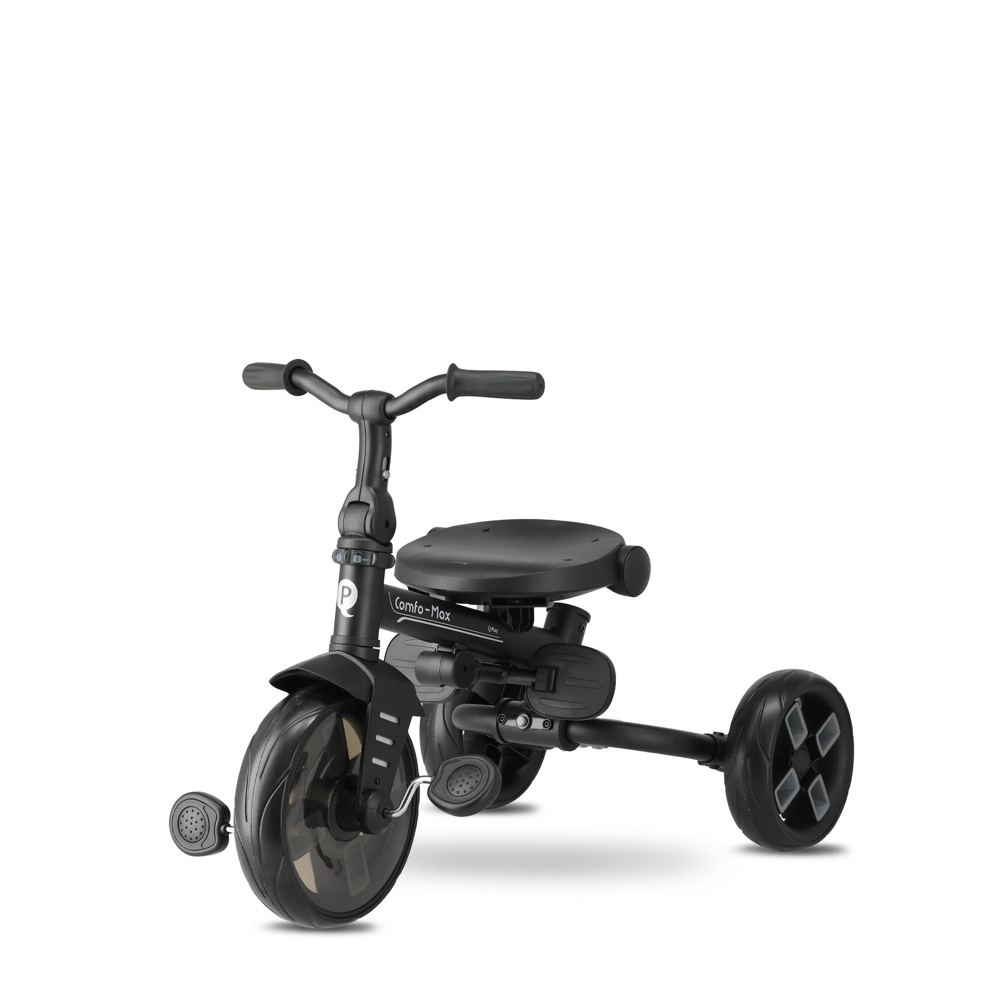 Triciclo Qplay Comfo Max con Maniglione di Spinta - Triciclo 7 in 1 - Grigio 7/10