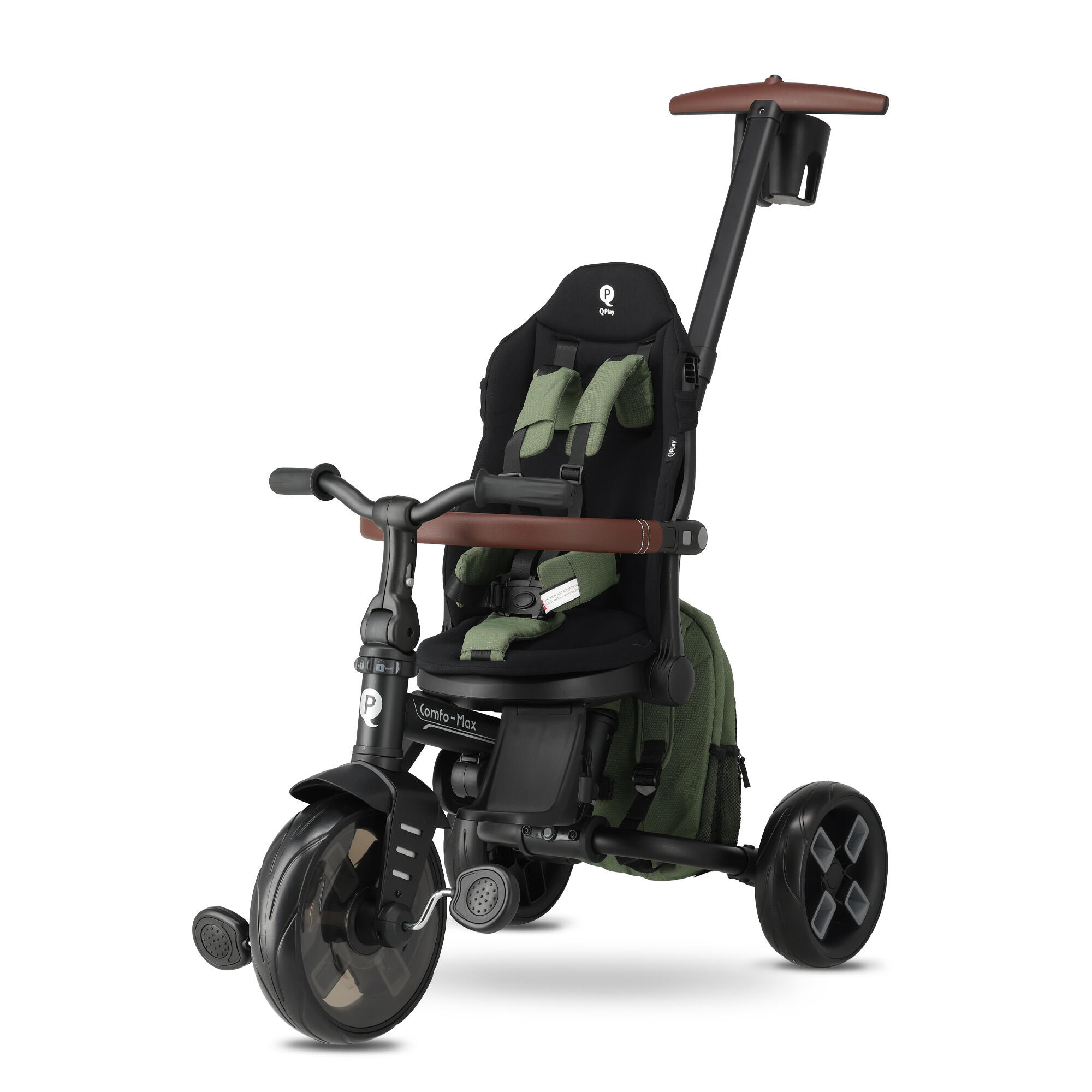 Triciclo Qplay Comfo Max con Maniglione di Spinta - Triciclo 7 in 1 - Verde 5/10