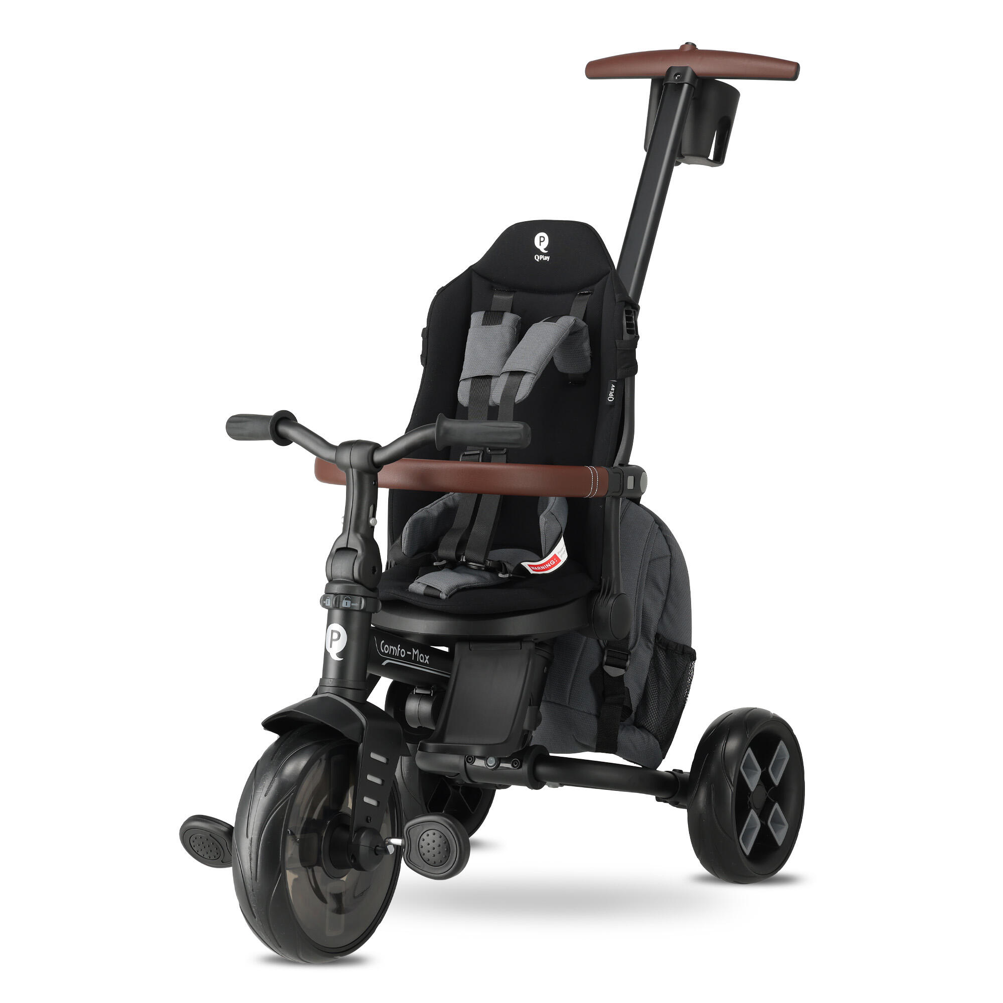 Triciclo Qplay Comfo Max con Maniglione di Spinta - Triciclo 7 in 1 - Grigio 5/10