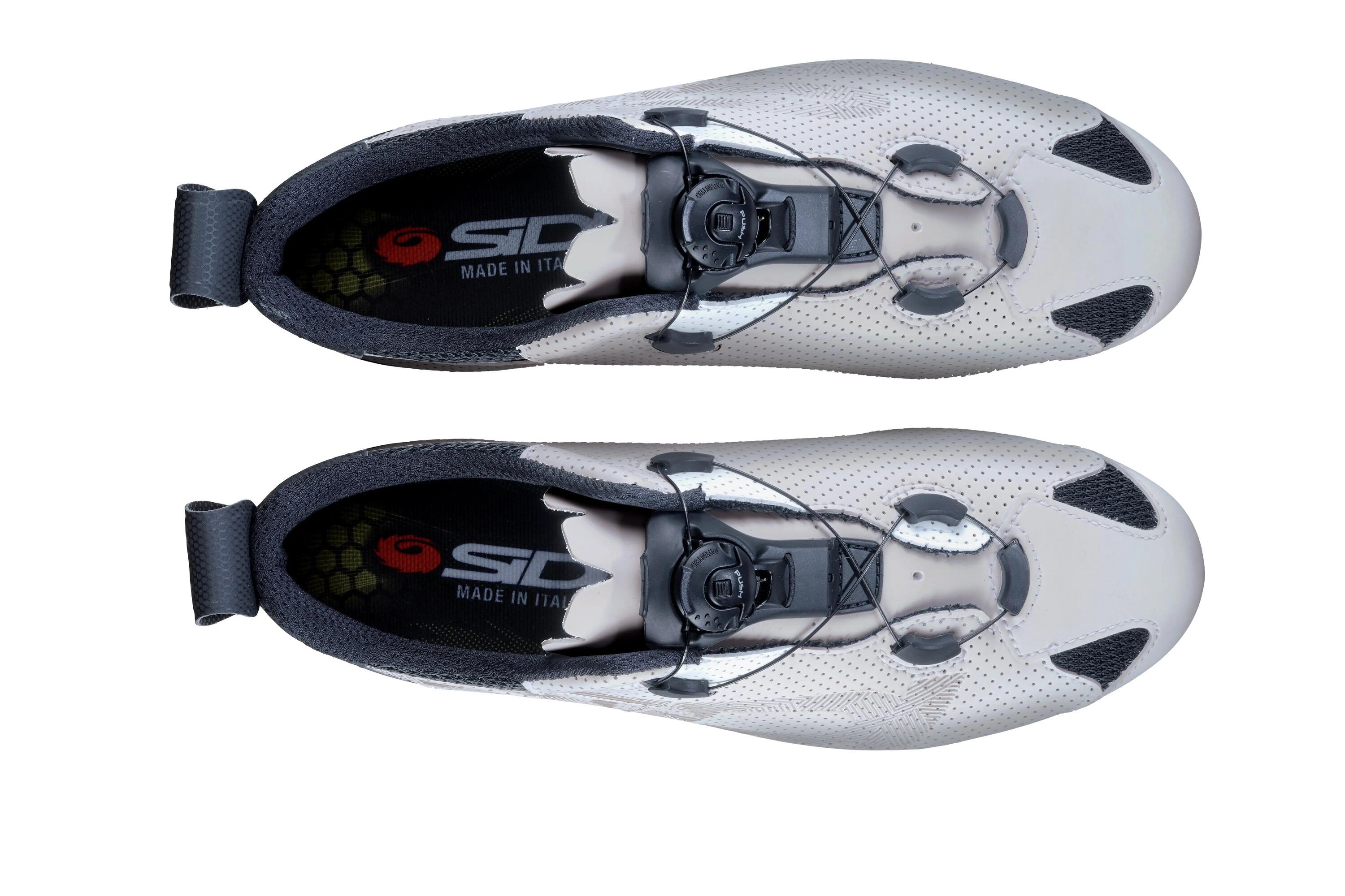 Triatlon cipő karbon talppal és gyorscsattal, fehér, 42-es 3/7