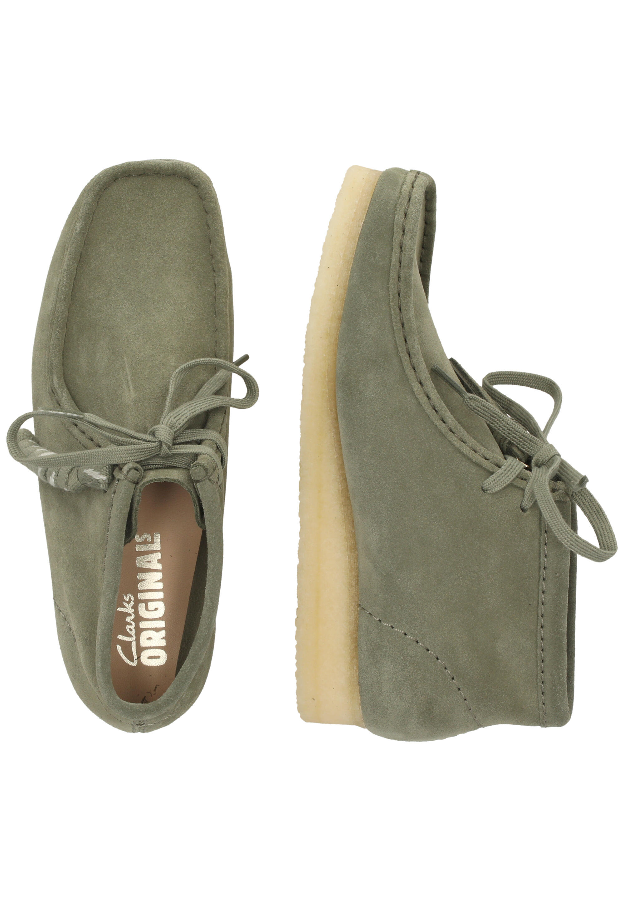 Schnürschuhe Wallabee Boot. Khaki/Green Sde 6/15