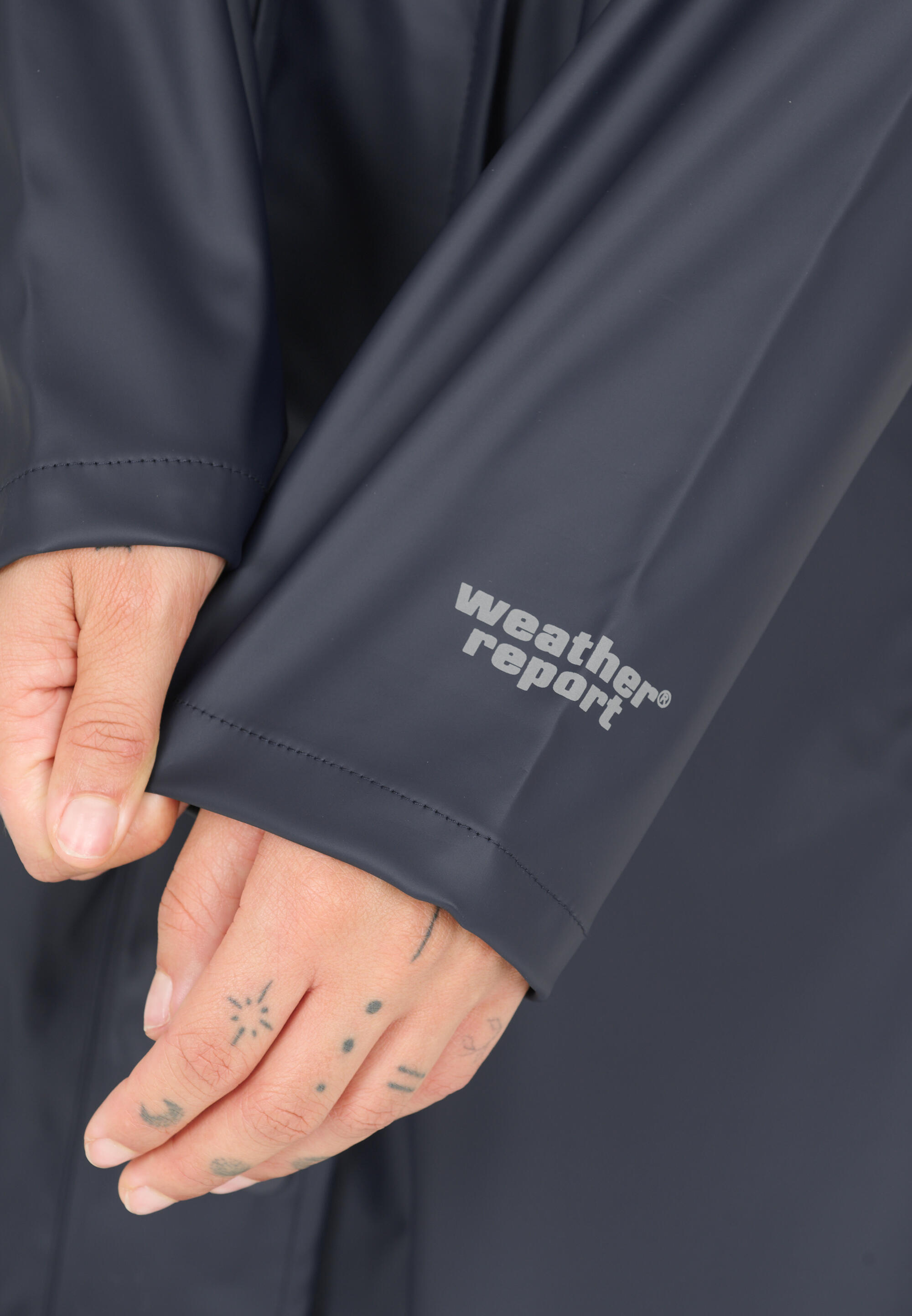 Chaqueta impermeable larga de PU mujer Weather Report Typhoon 8/15