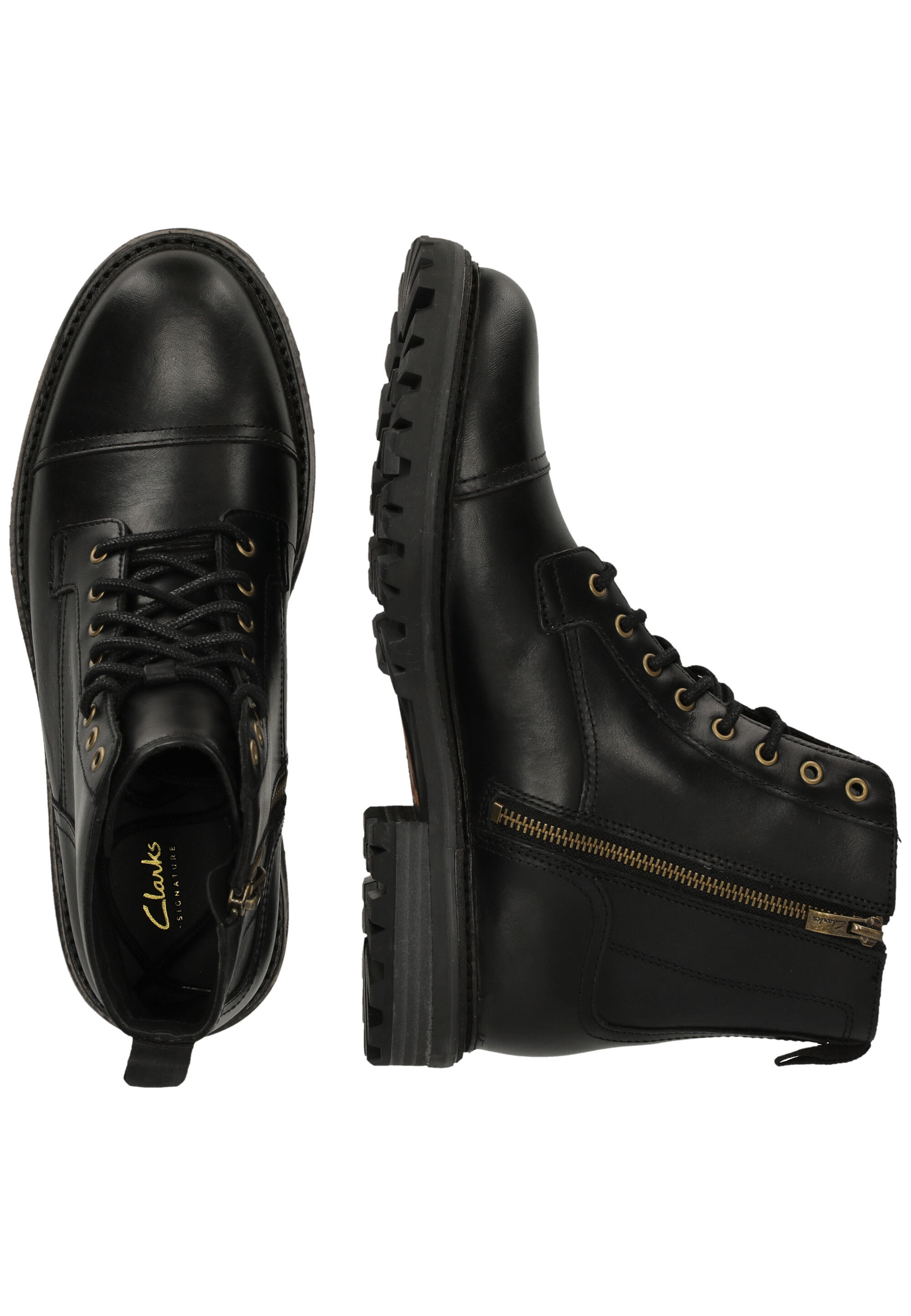 Schnürstiefeletten Clarkridge Hi Black Leather 6/15