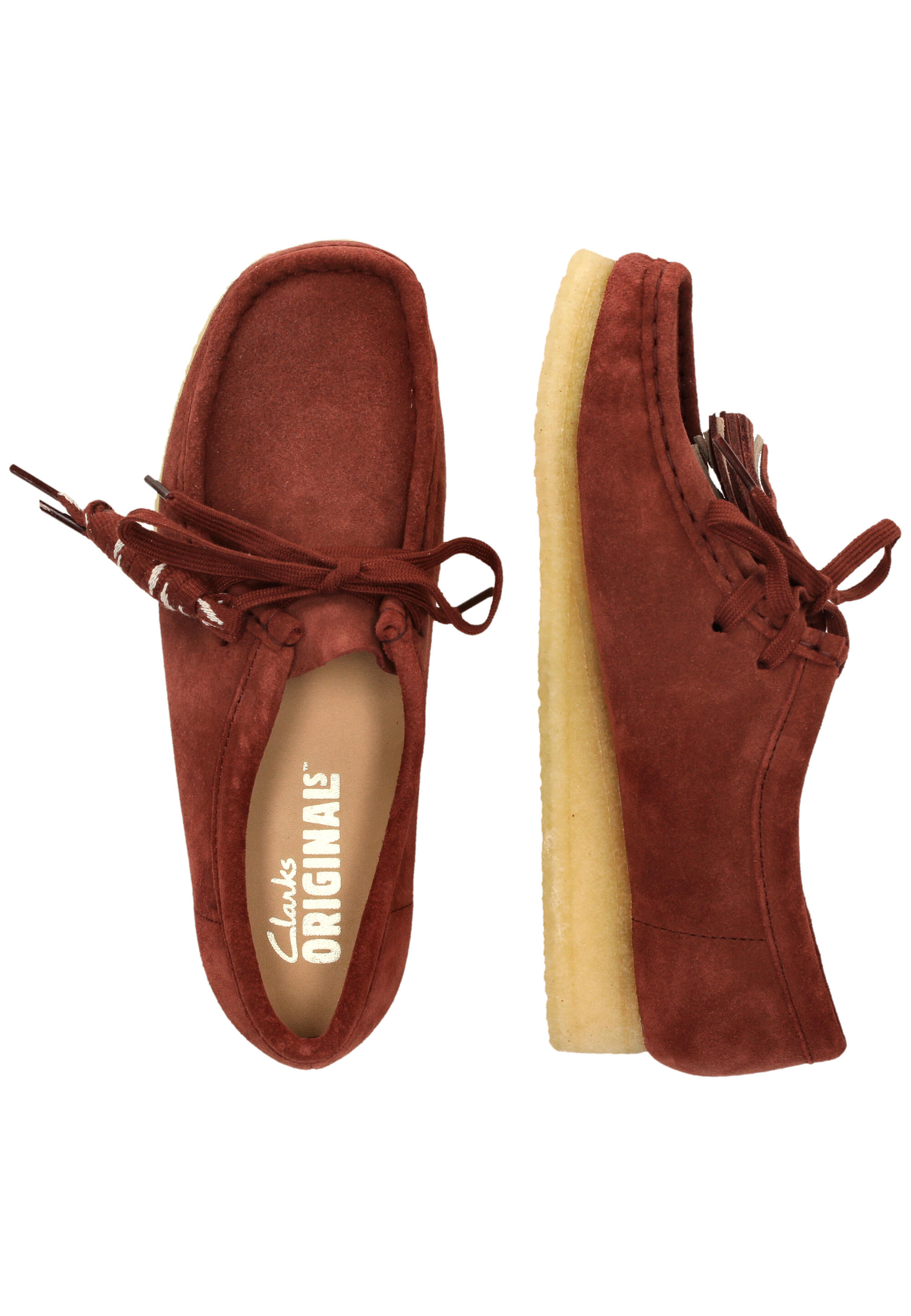 Schnürschuhe Wallabee. Deep Red Sde 6/15