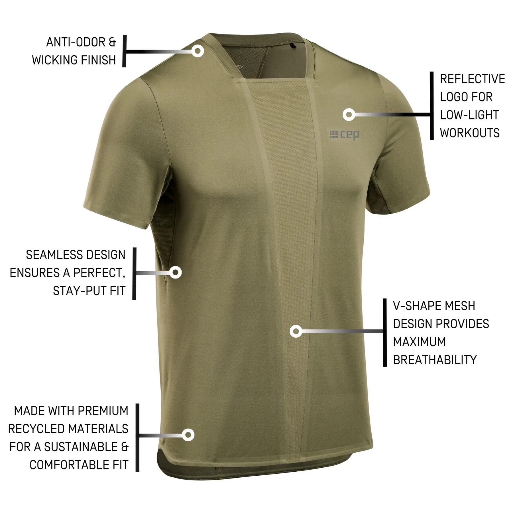 Tricou cu maneca scurta barbati The Run Shirt - verde inchis maslina 5/5