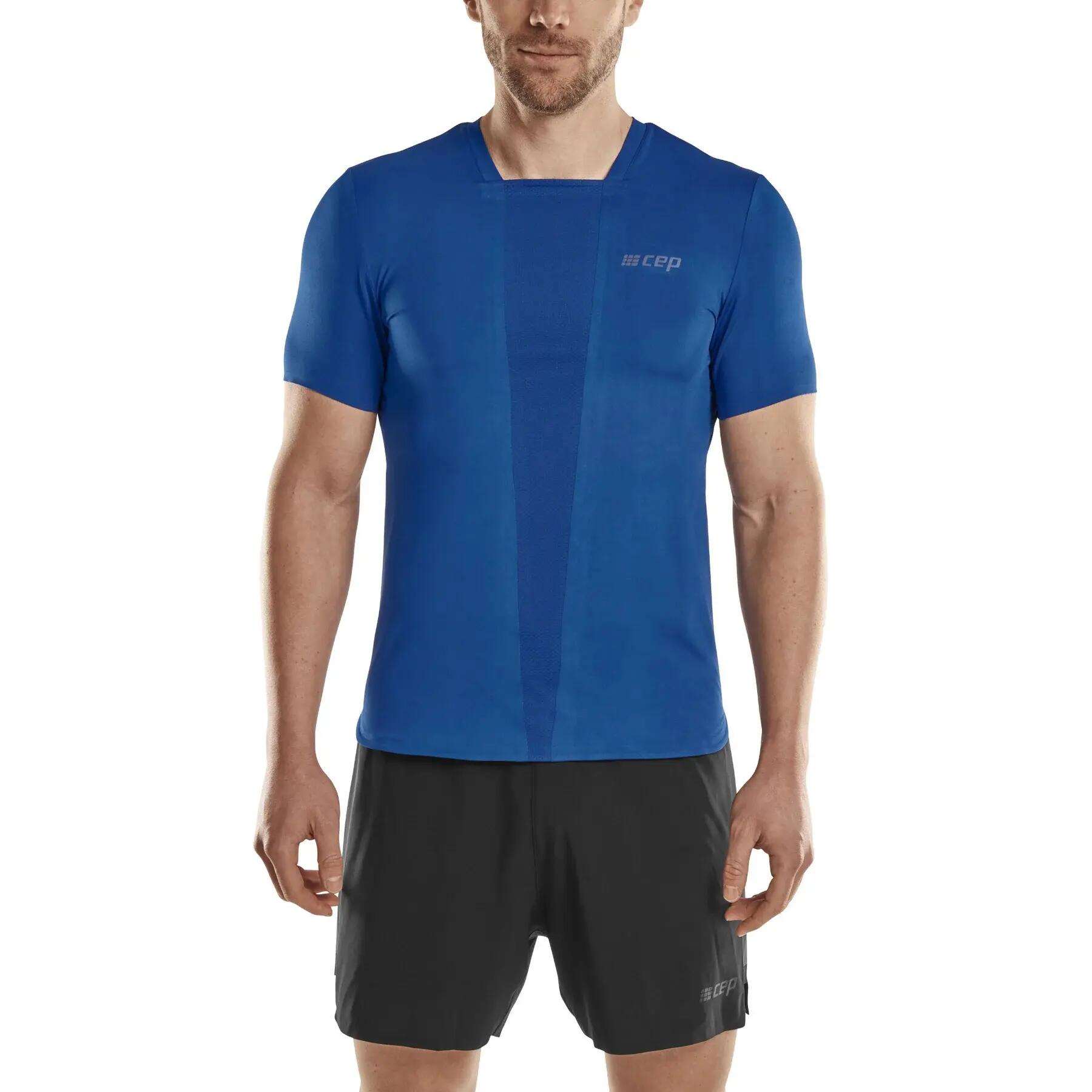 Tricou cu maneca scurta barbati The Run Shirt - albastru 2/5
