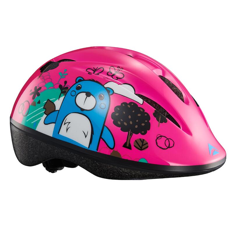 Casca ciclism pentru copii Bear - roz electric albastru