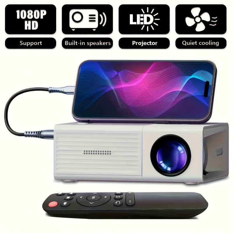 Mini Portable Projector Full HD 1080P Smart with Built-in Speaker