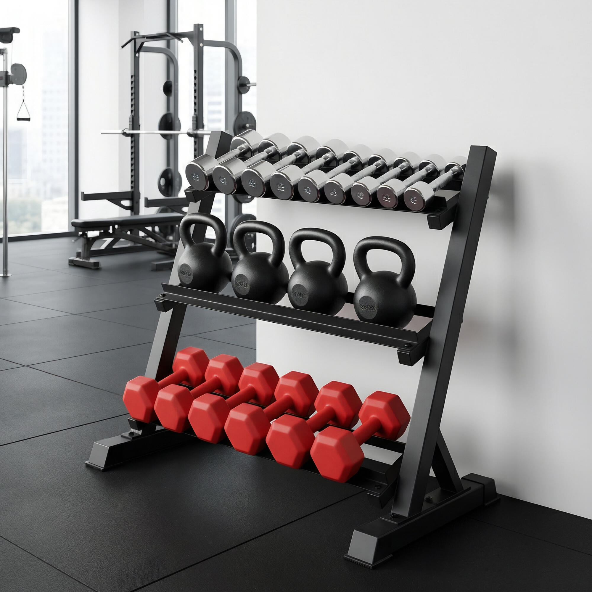 Everfit Dumbbell Rack 3-Tier Heavy Duty Weight Storage for Home Gym 300kg Capaci