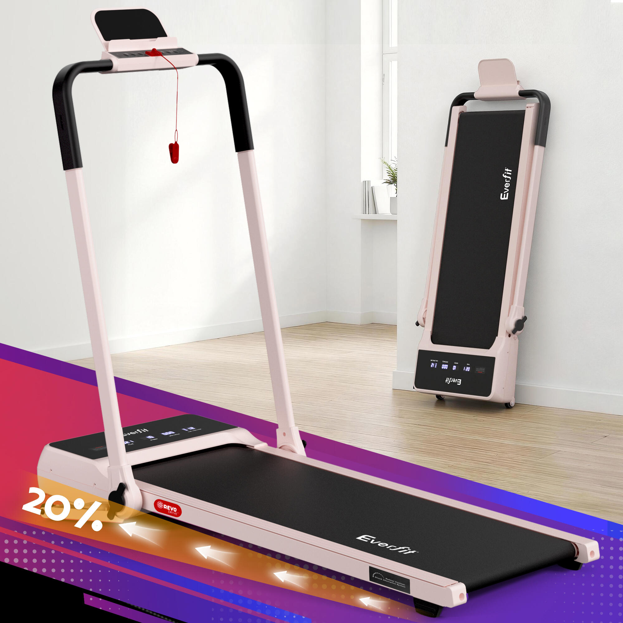 Everfit 3 in 1 Walking Pad Treadmill 20% Auto Incline Under Desk Foldable Treadm