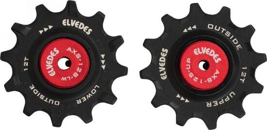 Coppia Rulli Deragliatore Elvedes per Sram Force / Red eTap AXS 2x12 Denti