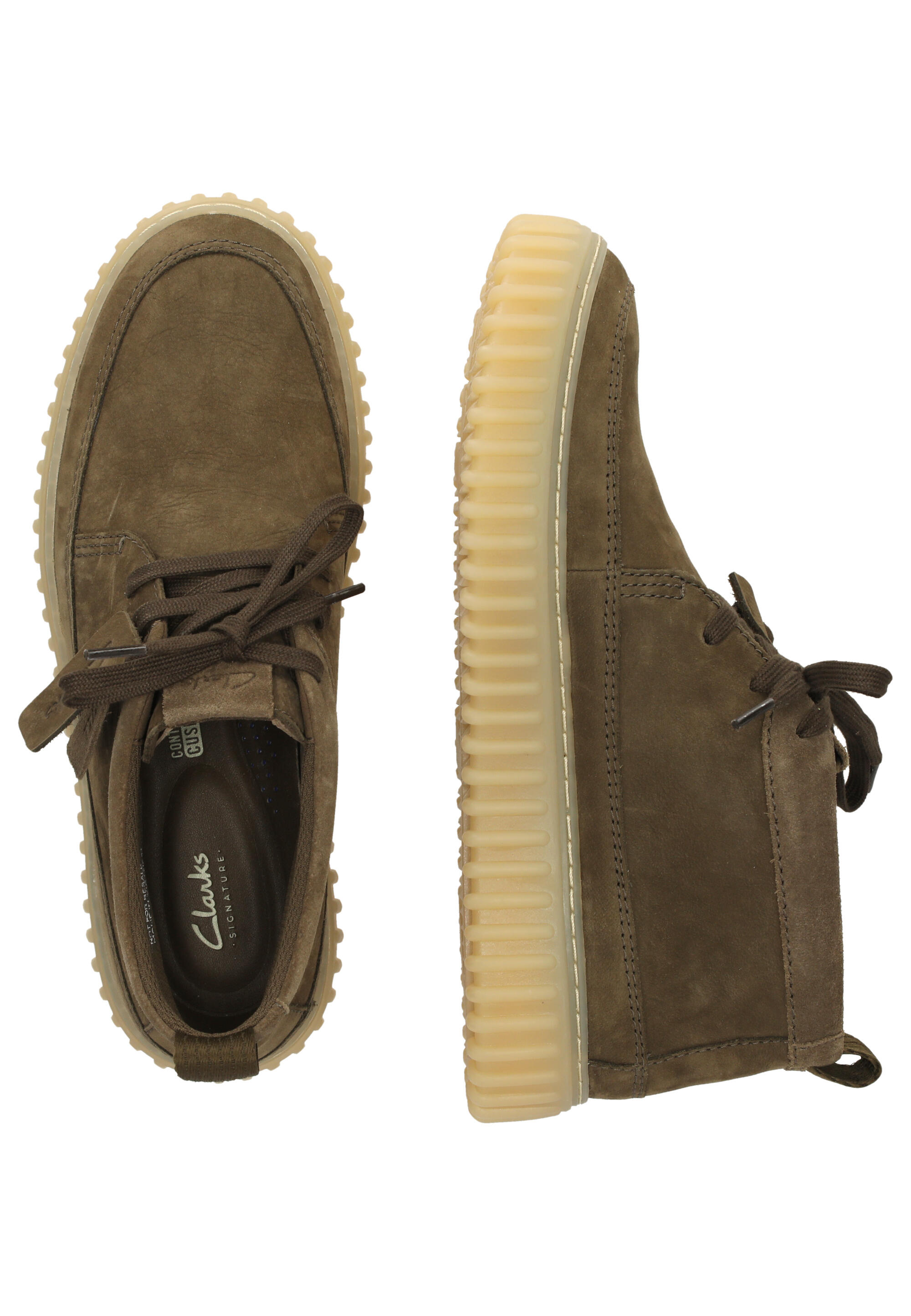 Zapatillas Verdes Clarks Torhill LaceHi Khaki Nubuck de Diseño Sencillo 6/15