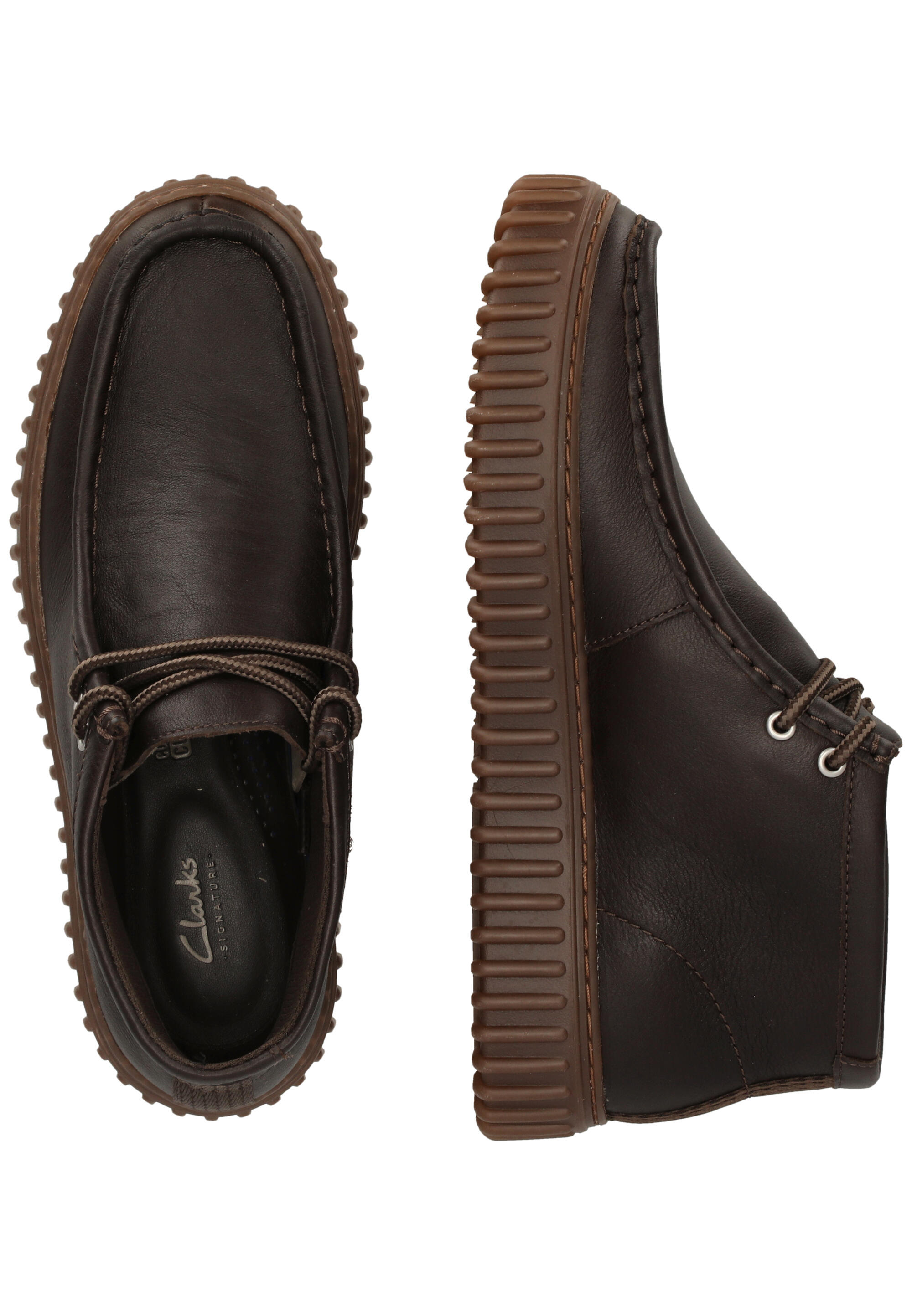 Zapatillas Marrones Clarks Cuero Torhill Hi Dark Brown Leather de Diseño Sencil 6/15