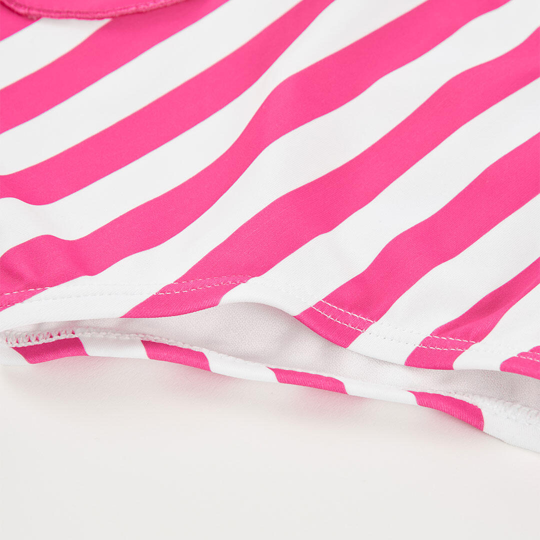 Bañador para niña de rayas con aplicación de manzana y protección solar UPF50+ 4/4