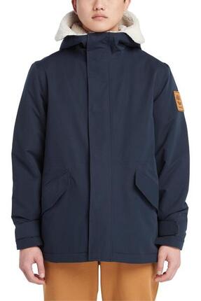 Parka - heren - waterdicht, gevoerd, capuchon met fleece - blauw