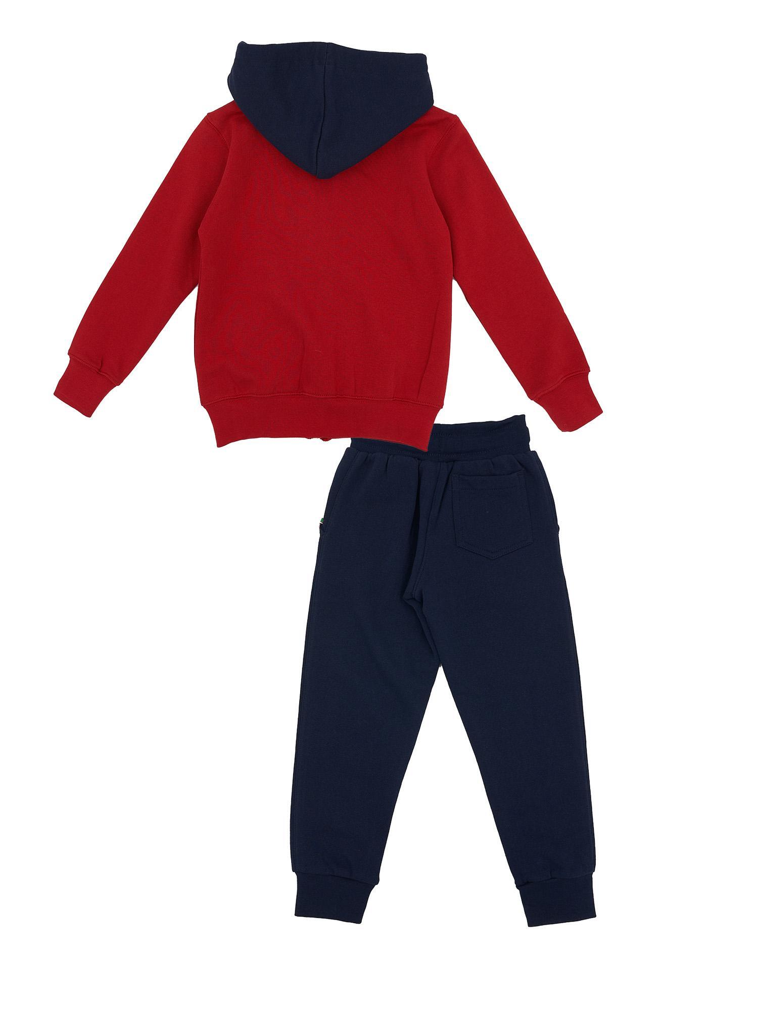 Kindertrainingspak met capuchon, volledige ritssluiting en groot Basic-logo 2/2