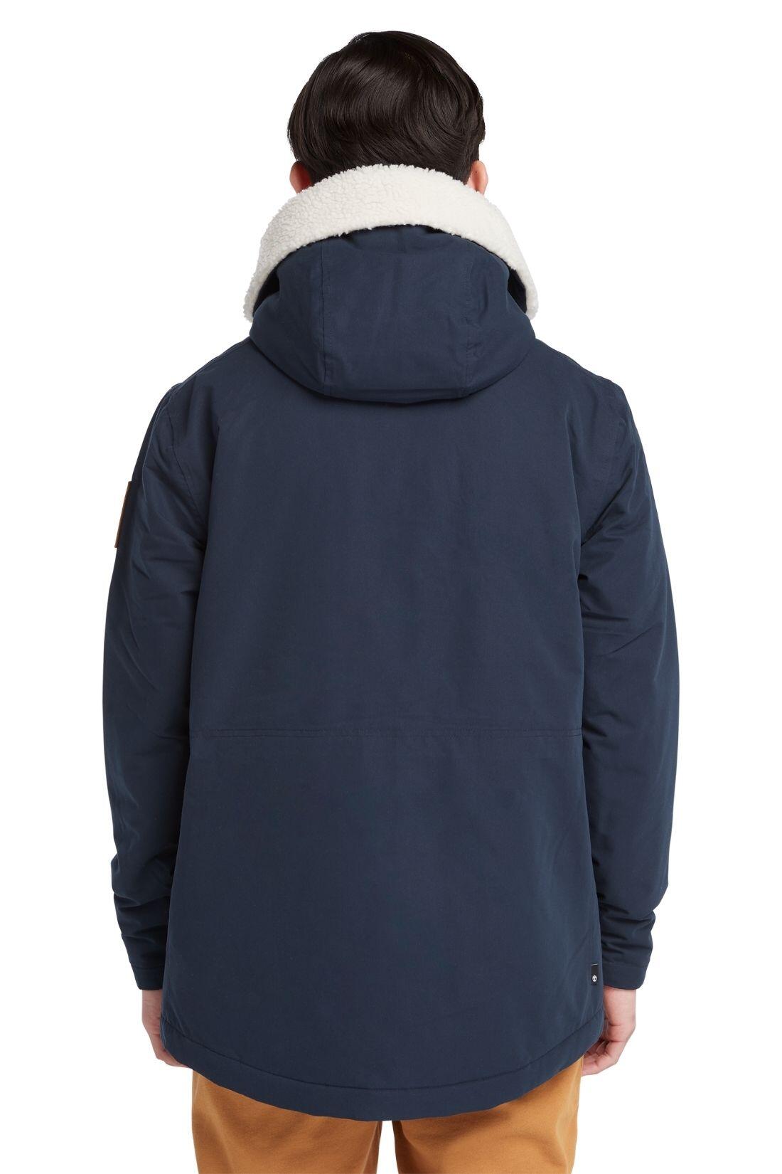 Parka - outdoor - heren - waterdicht, gevoerd, capuchon met fleece - navy 3/6