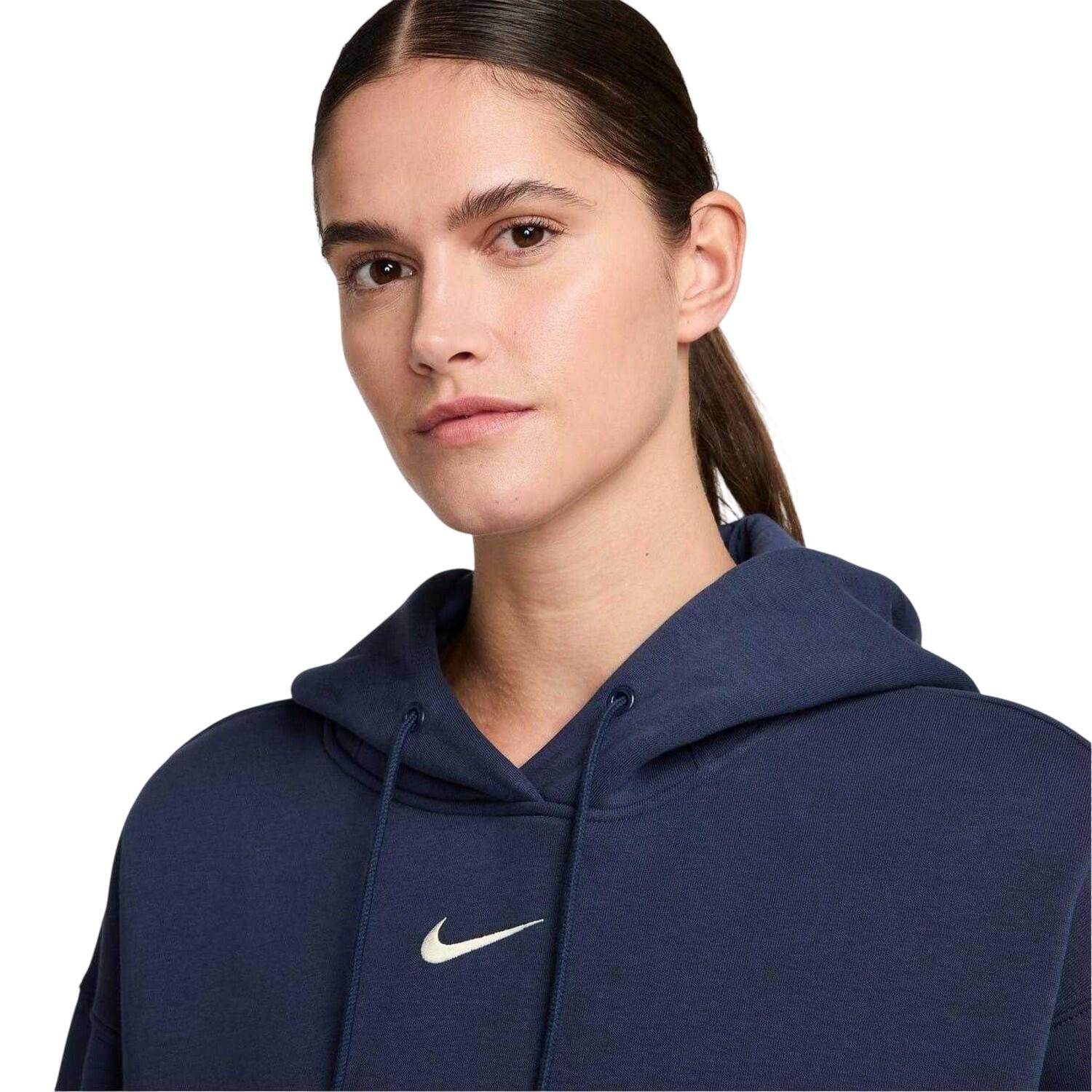 Felpa Con Cappuccio Oversize Fenice Pile Da Indossare Donna Nike Blu Navy Notte 3/3