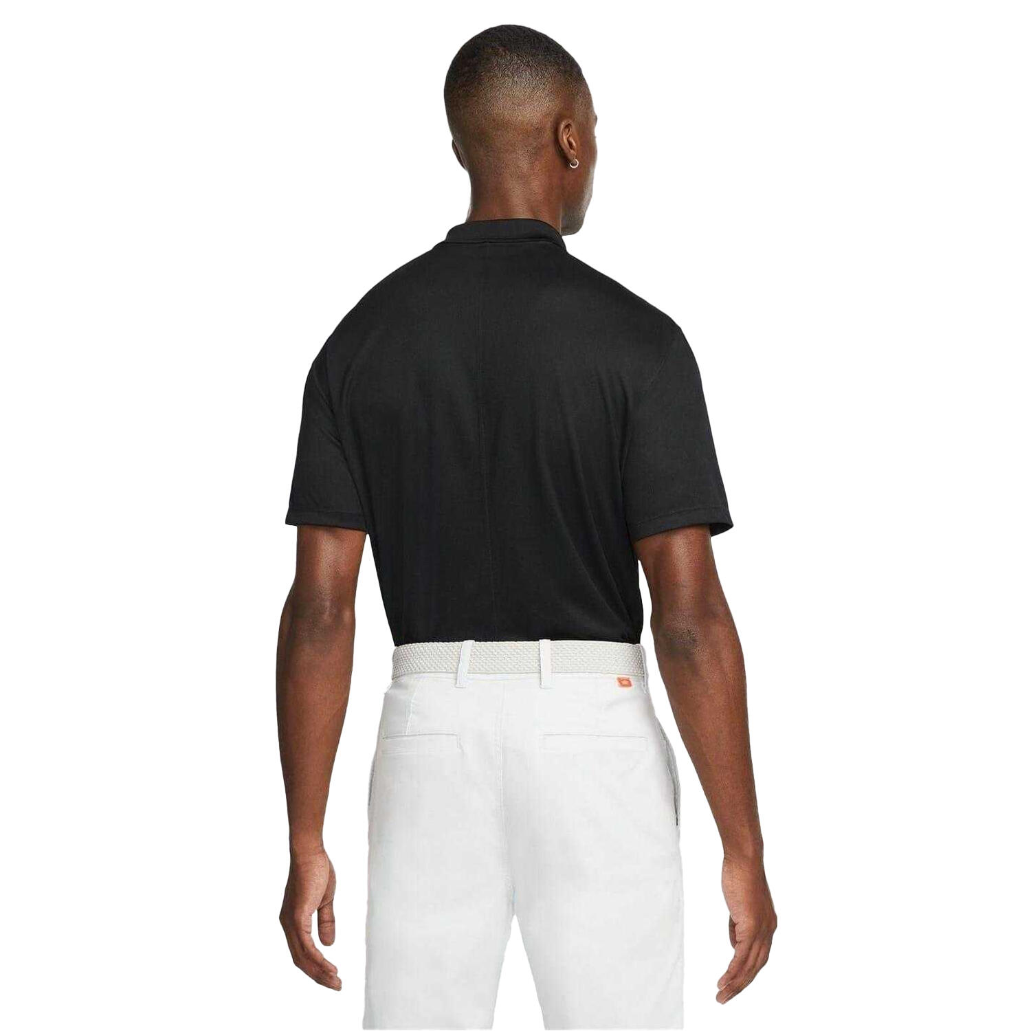 Mens Victory DriFIT Golf Polo Shirt (Black/White) 3/4