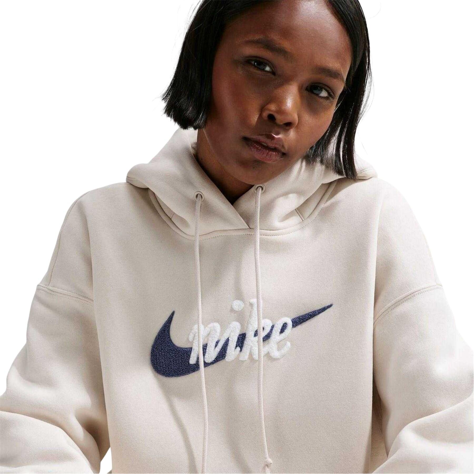 Felpa Con Cappuccio Pile Donna Nike Chenille Blu 4/5