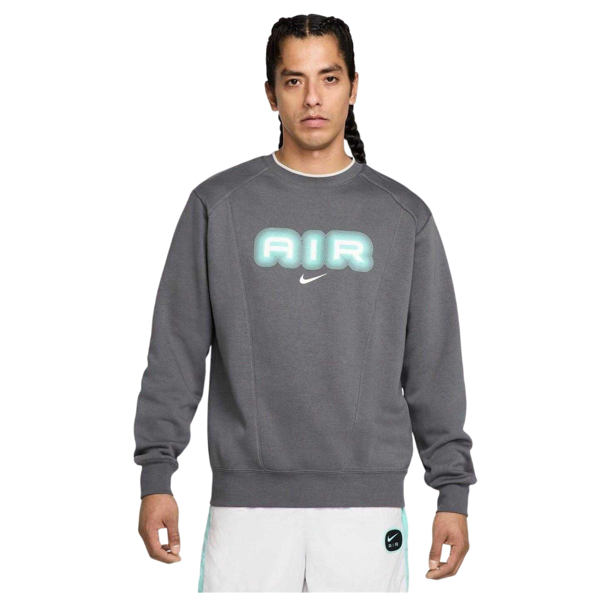 Mens Air Crew Neck Relaxed Fit LongSleeved Sweatshirt (Iron Grey) 2/3