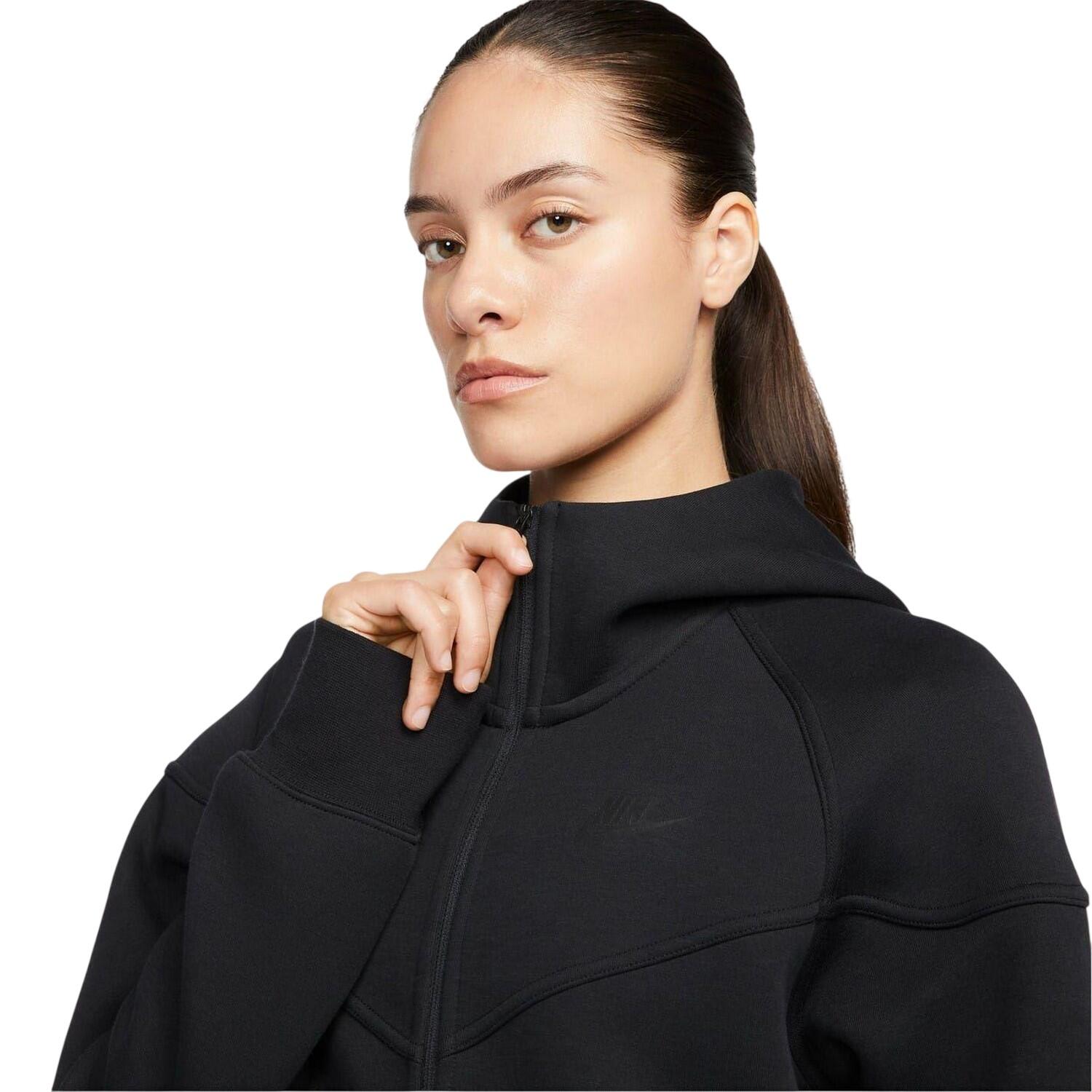 Felpa Con Cappuccio E Zip Intera Tecnologia Pile Donna Nike Windrunner Nero 3/3