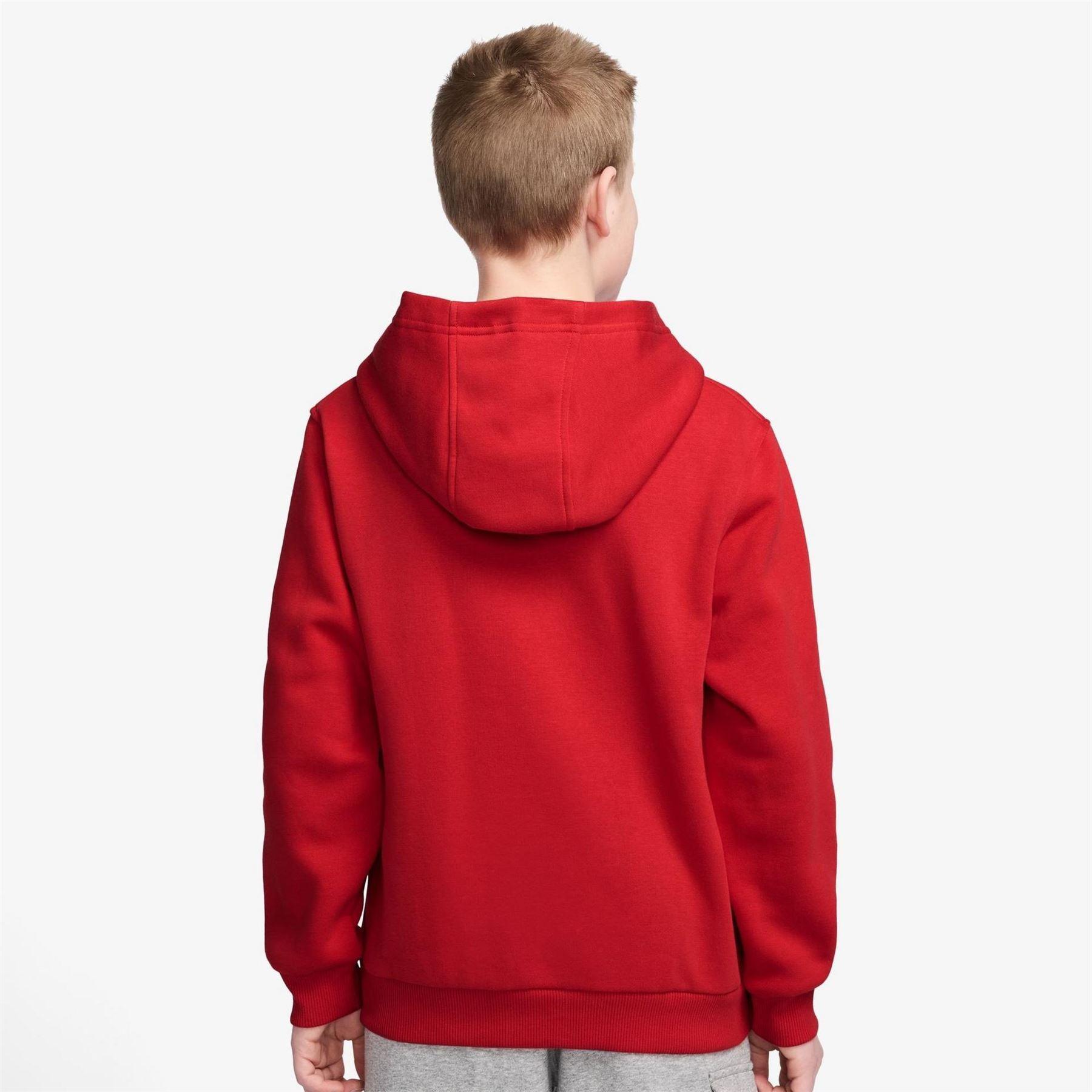 Childrens/Kids Text Logo Pullover Hoodie (University Red) 4/5