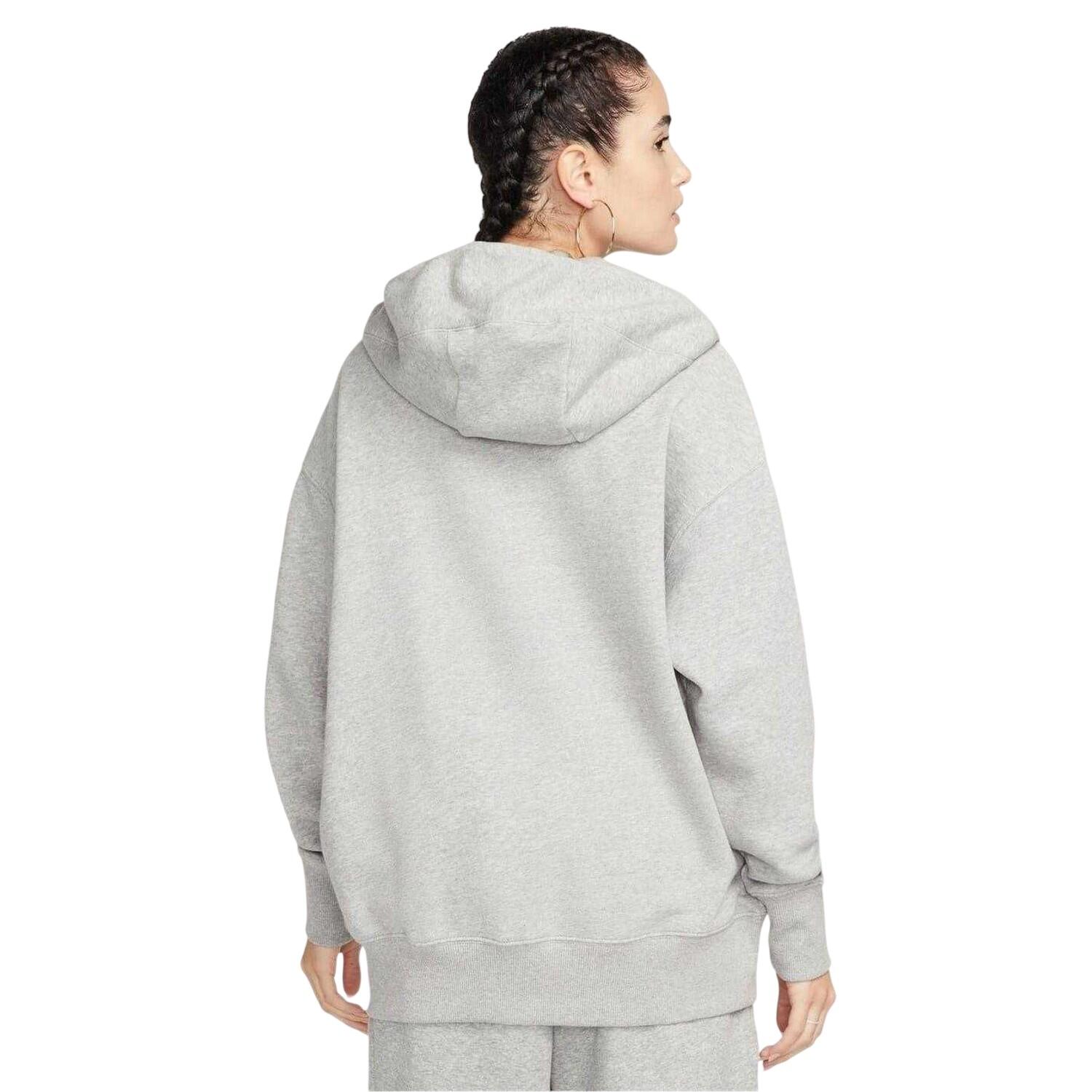 Felpa Con Cappuccio E Zip Intera Sport Oversize Fenice Pile Donna Nike Grigio Di 2/3