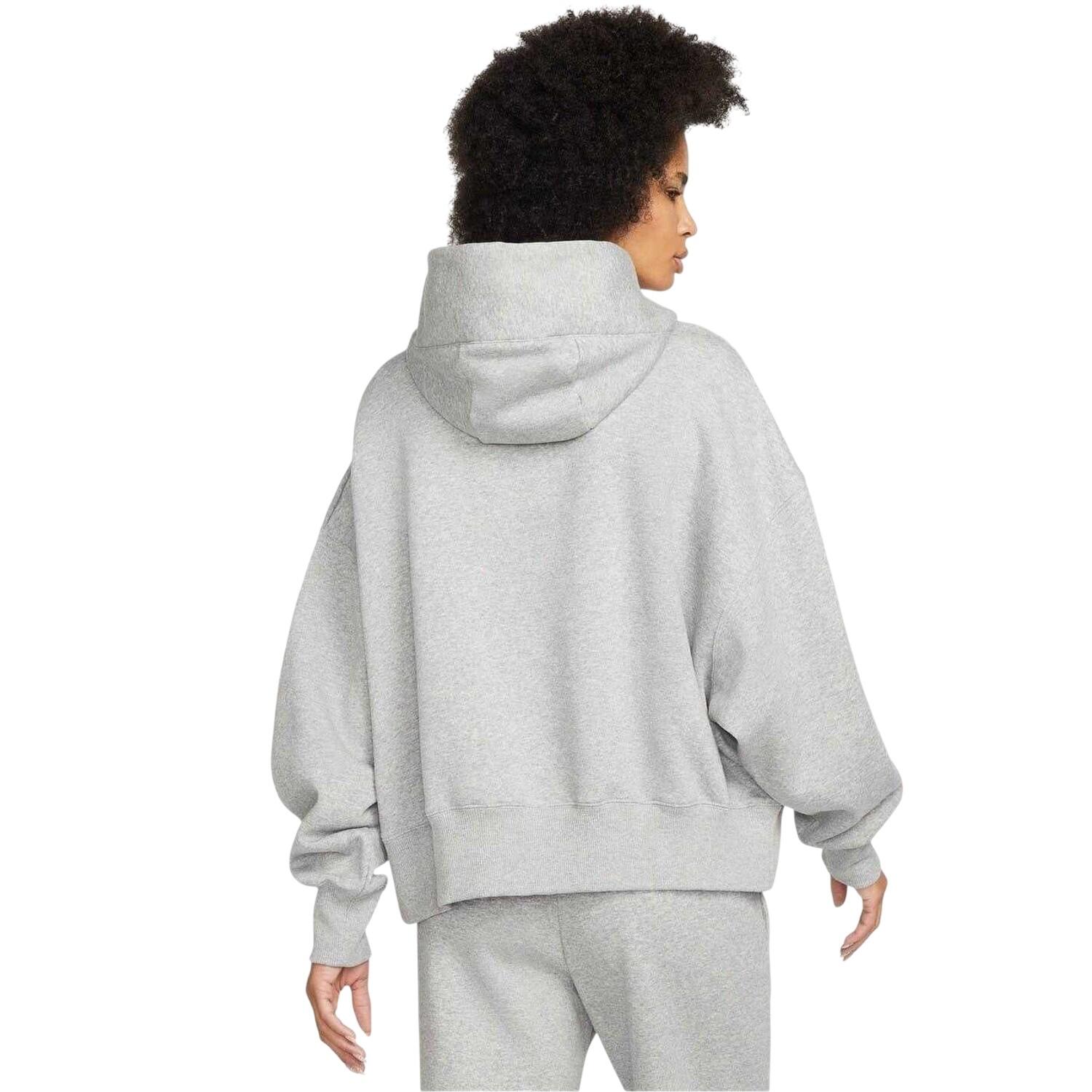 Kapuzenpullover für , Zum Überziehen, Fleece, Übergroß Damen Grauheide/Weiß 2/3