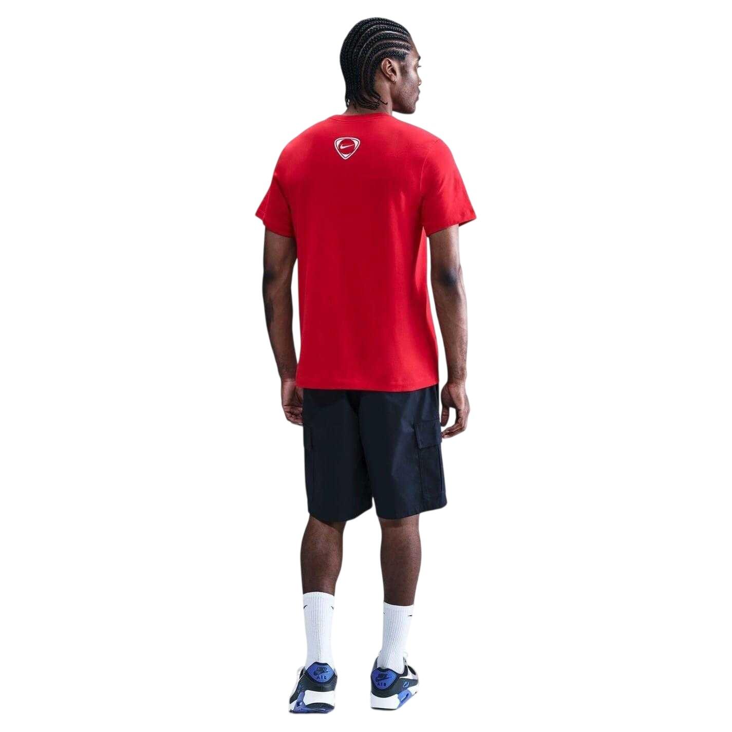 Maglietta Uomo Nike Total 90 Rosso Bianco 3/4