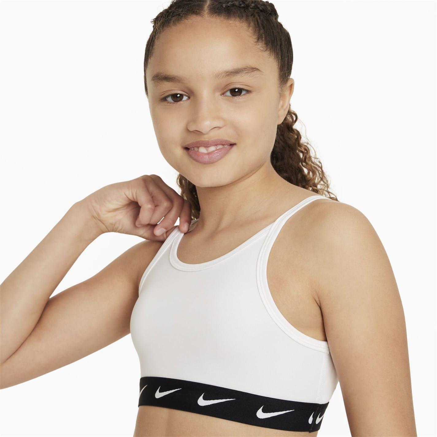 Brassière De Sport ONE Fille (Blanc / Noir) 3/4
