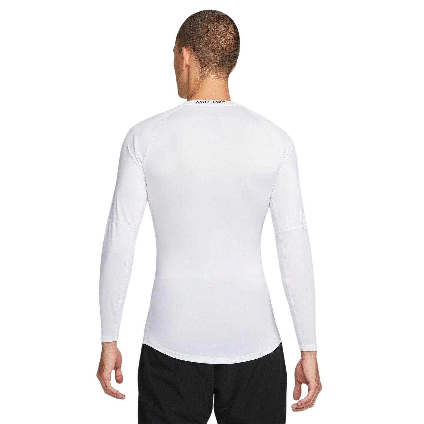 Mens DriFIT Fitted LongSleeved Fitness Base Layer Top (White/Black) 2/4