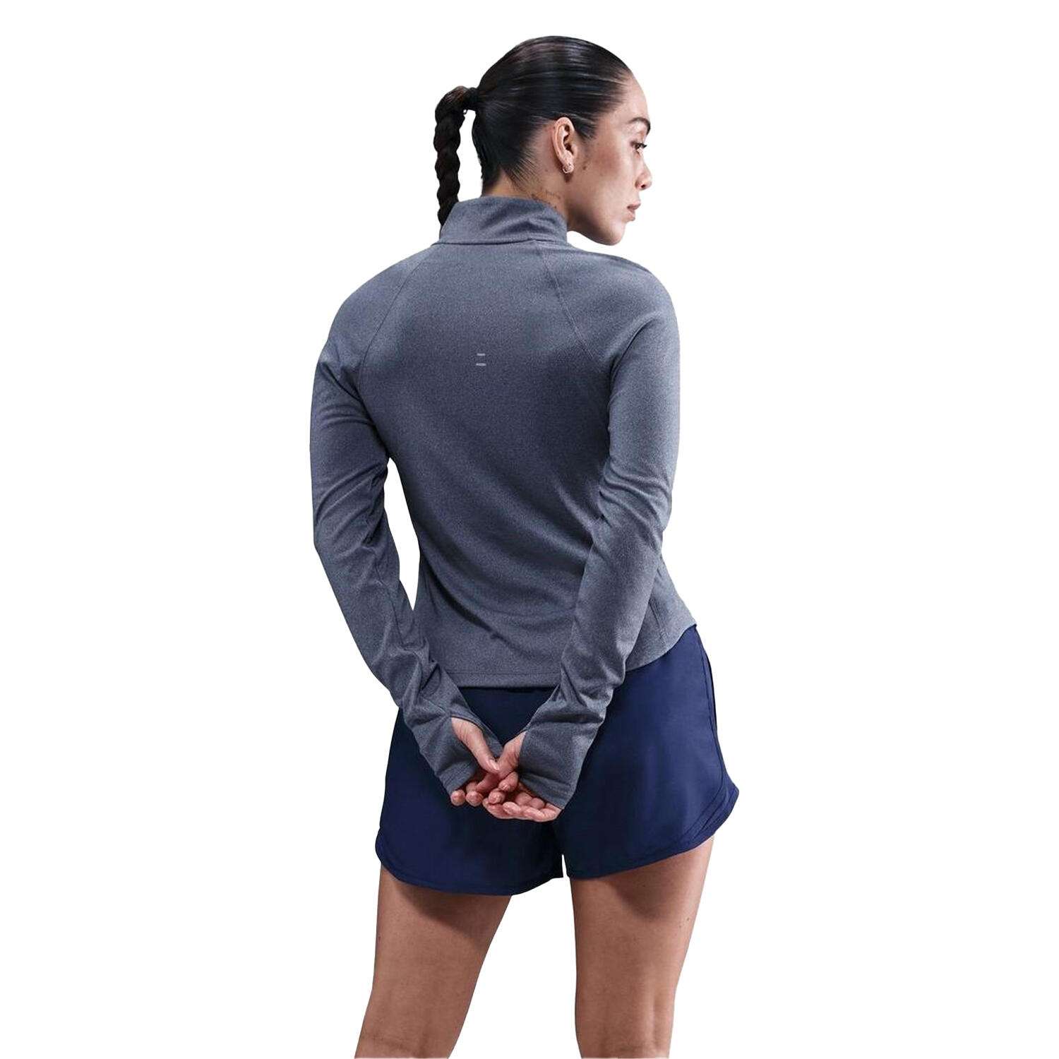 Womens/Ladies Swoosh LongSleeved Running Top (Midnight Navy) 3/4