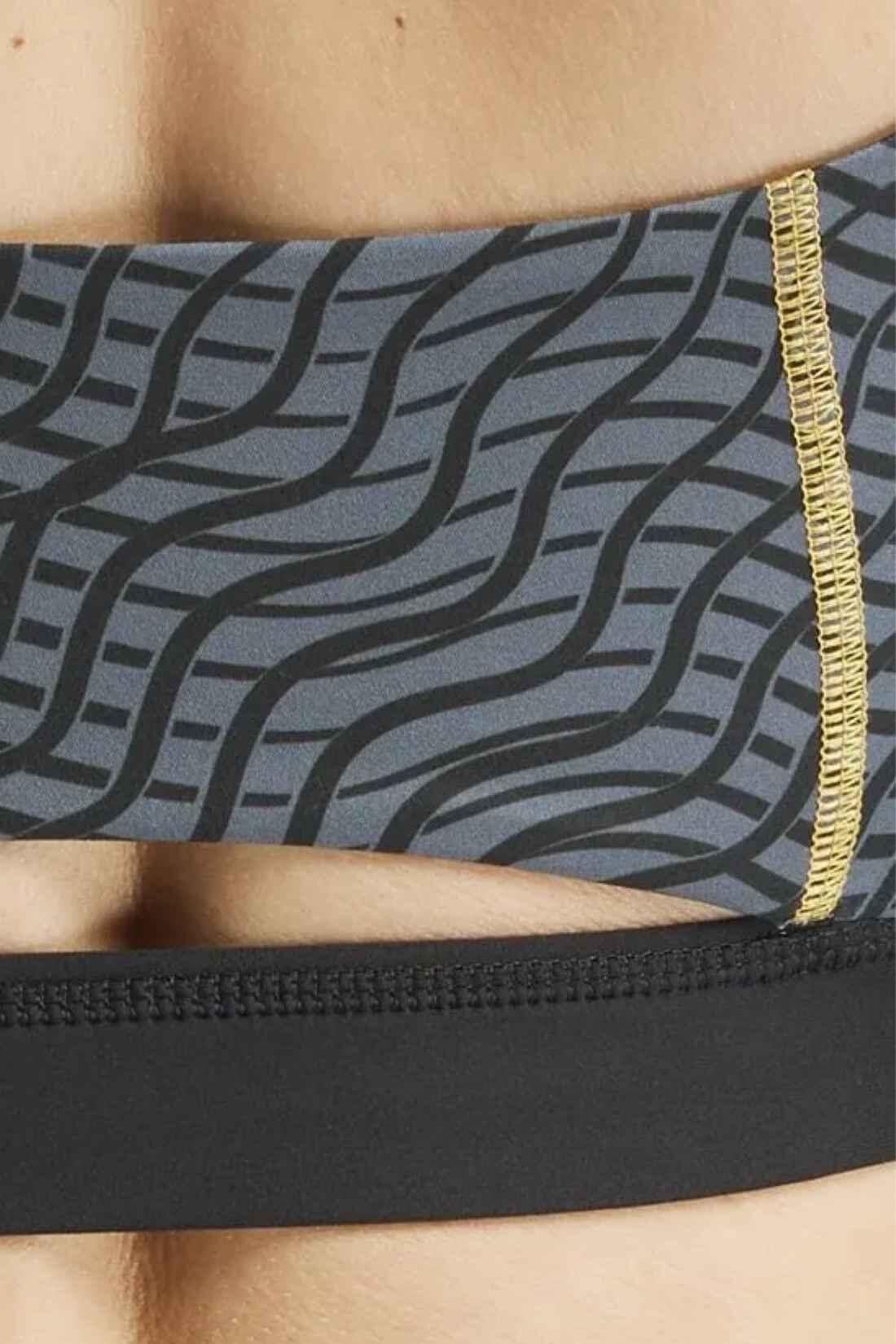 Sporttopje - sport voor vrouwen - uitsnijdingen, elastische band - grijs 4/4