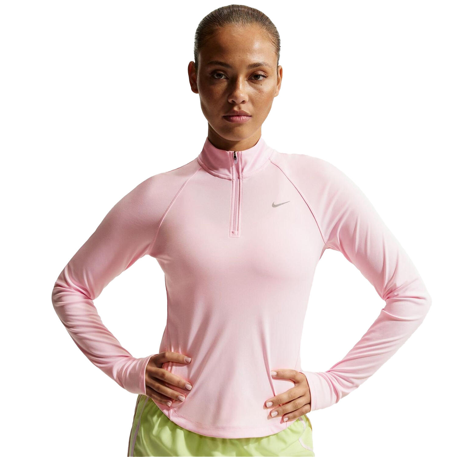Top Corsa Swoosh Manica Lunga Donna Nike Schiuma Rosa 3/6