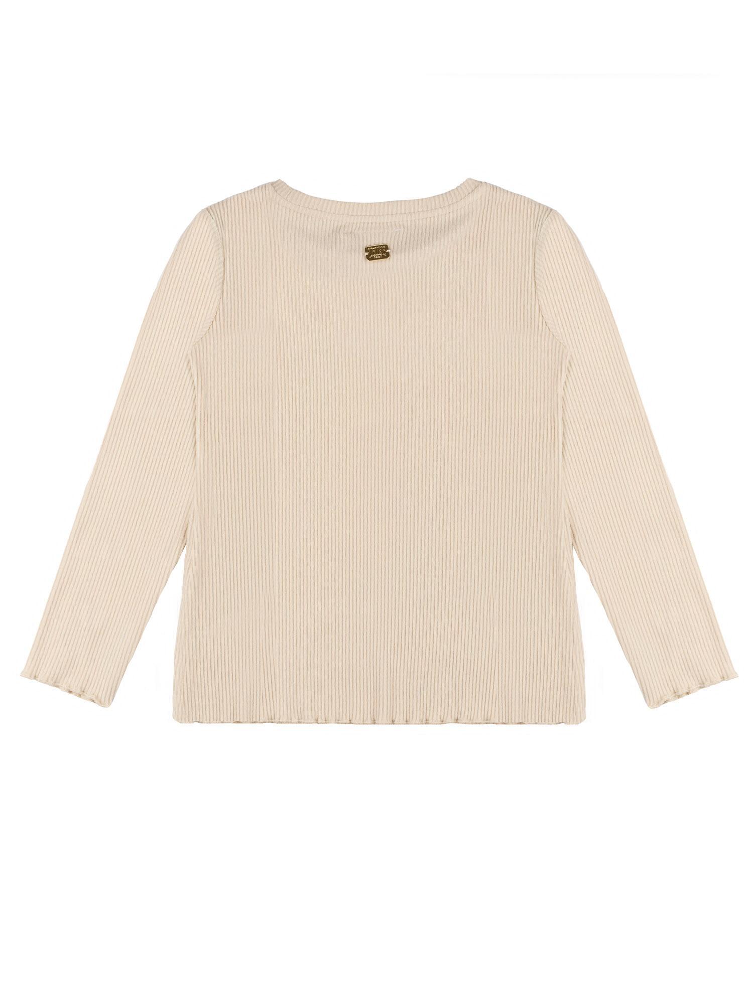 Leone 1947 Sportief en chic T-shirt met lange mouwen en ribboord voor meisjes 2/2