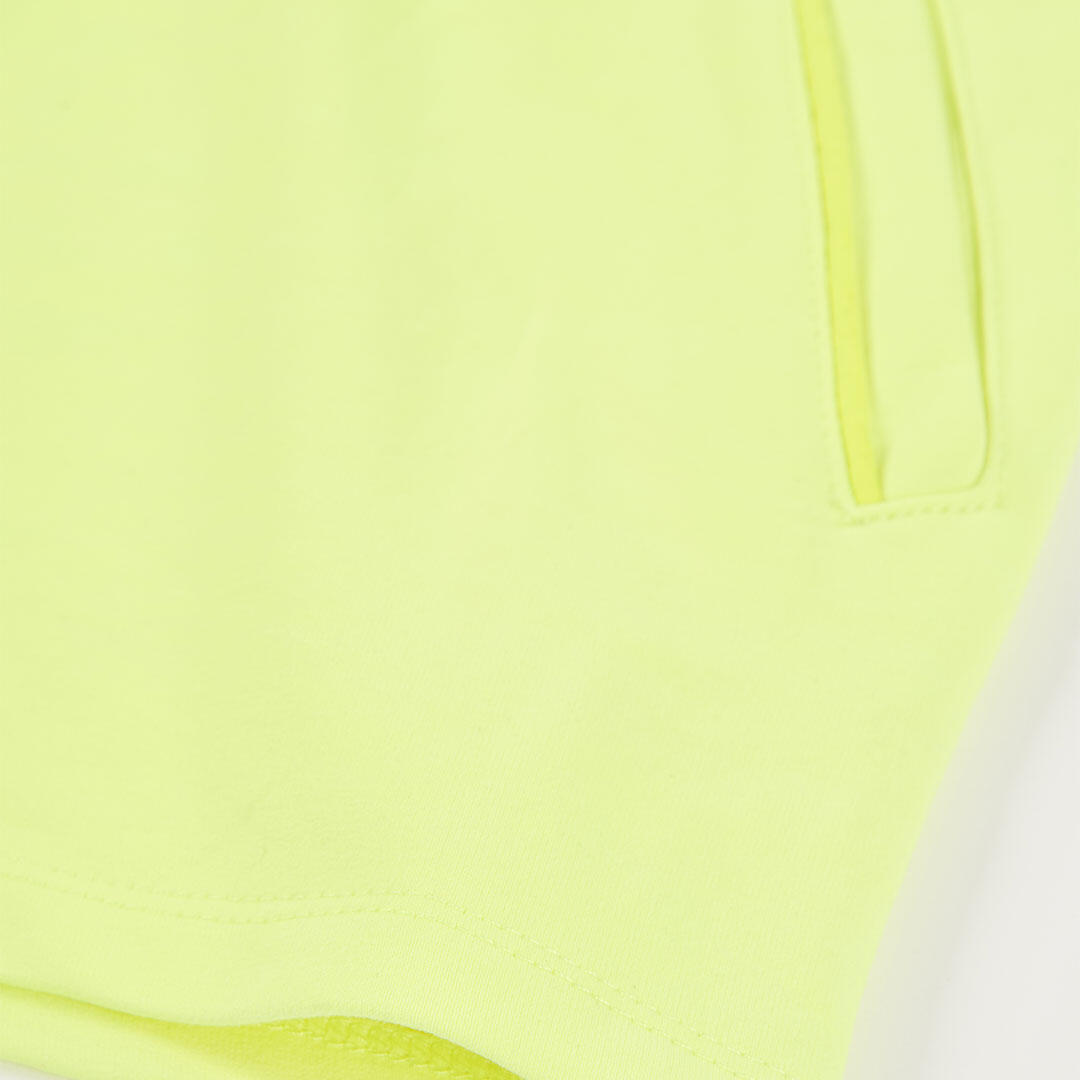 Short de felpa para niña con cintura elástica, verde neón 4/4
