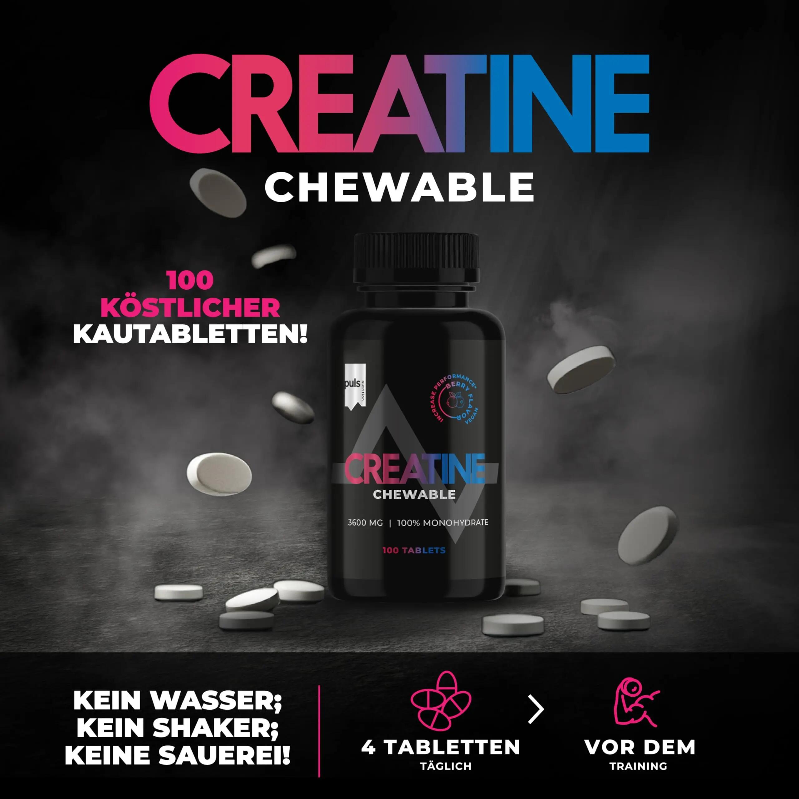 Créatine — comprimés à mâcher, saveur aux baies, 100 comprimés – 2/7