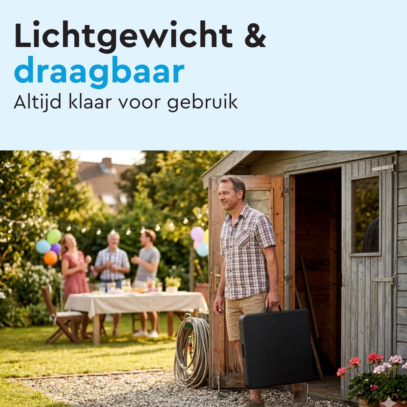 BRASQ Inklapbare Vouwtafel - 120 x 60 cm - Max. 80 kg - Campingtafel - Zwart 7/9