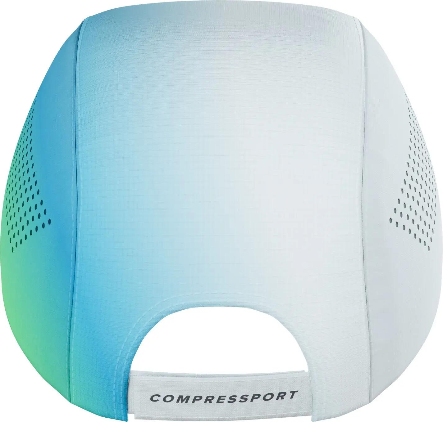 Gorra Compressport Pro Racing Ironman 2026 Blanca/Azul/Verde 4/4