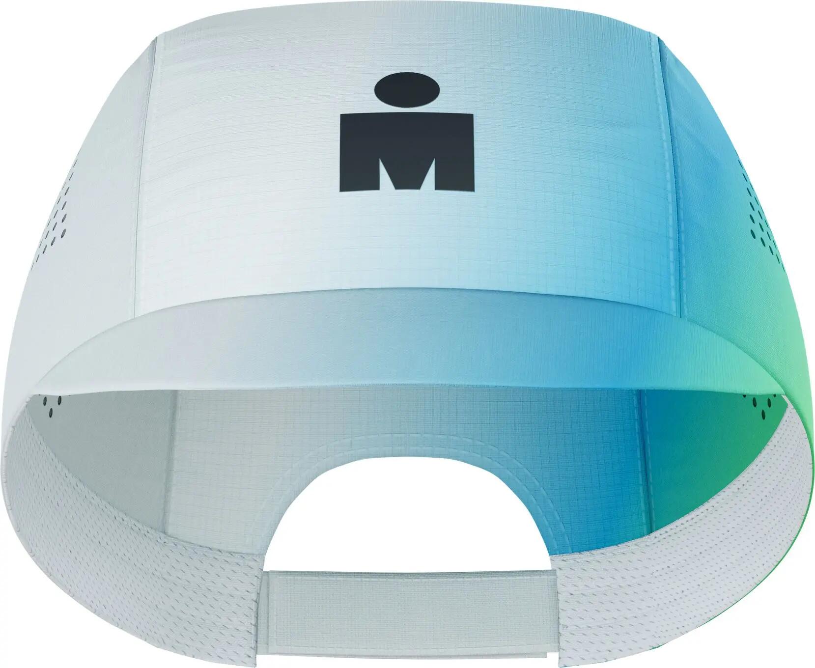 Gorra Compressport Pro Racing Ironman 2026 Blanca/Azul/Verde 3/4