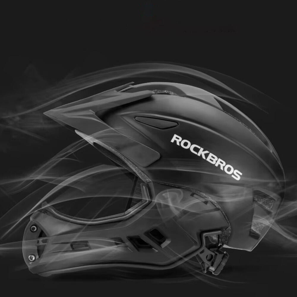 Kask dziecięcy z odpinaną osłoną podbródka FULL FACE 48-58 cm off-road Rockbros 7/7