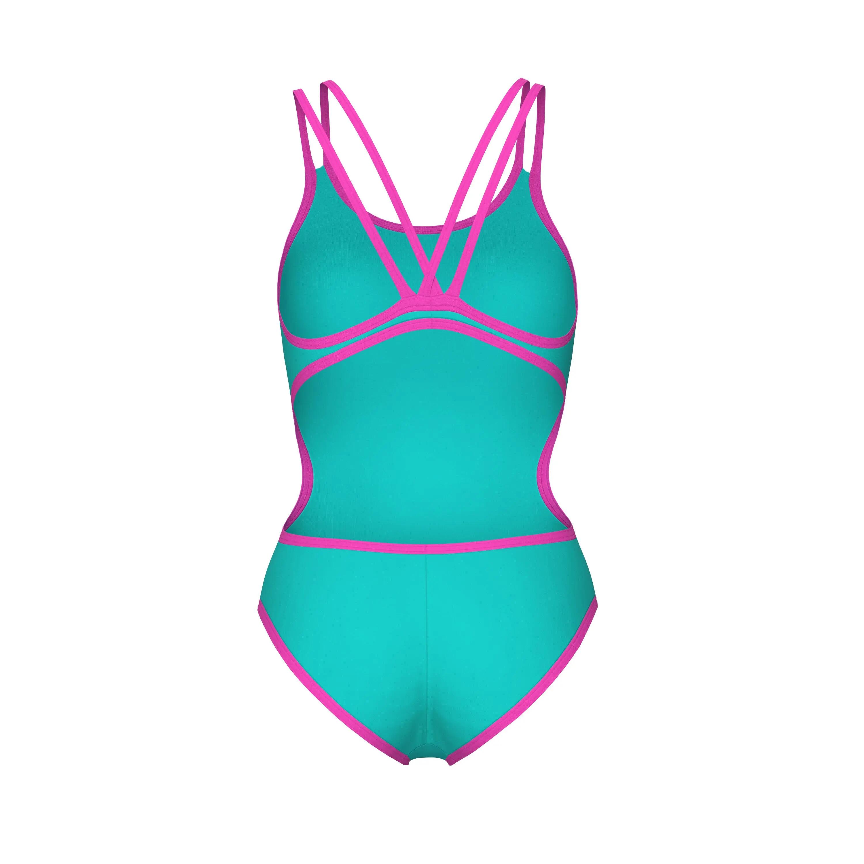 Costume Arena One Double Cross Back One Piece Donna Water Shocking Pink 4/4